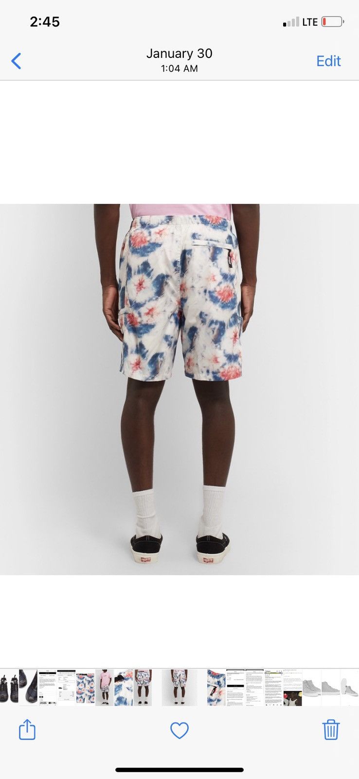 Stussy STUSSY BELTED TIE-DYE SHORTS Size US 34 / EU 50 - 20 Thumbnail
