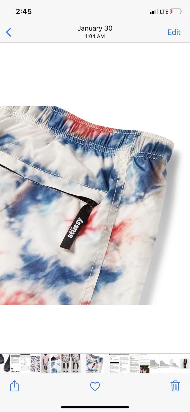 Stussy STUSSY BELTED TIE-DYE SHORTS Size US 34 / EU 50 - 22 Thumbnail