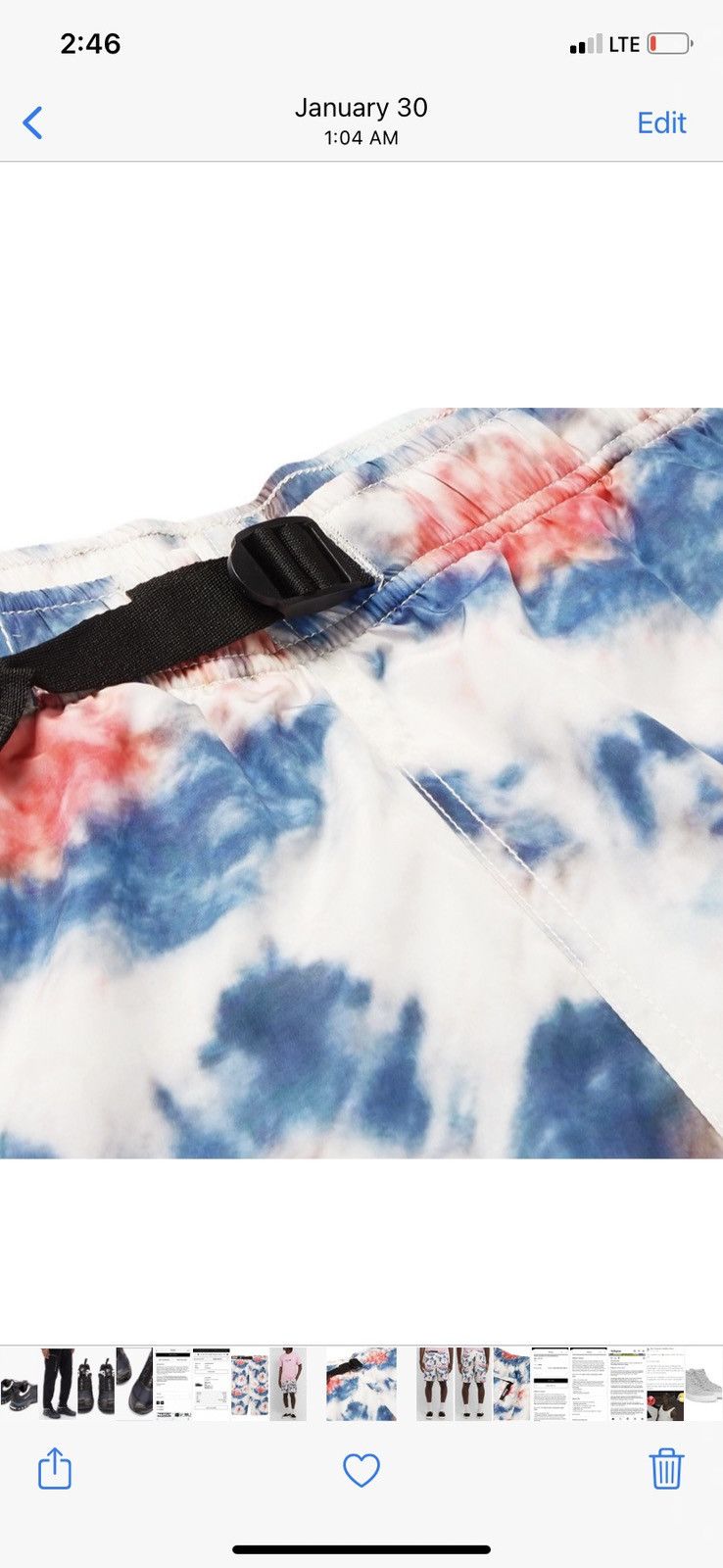 Stussy STUSSY BELTED TIE-DYE SHORTS Size US 34 / EU 50 - 23 Thumbnail