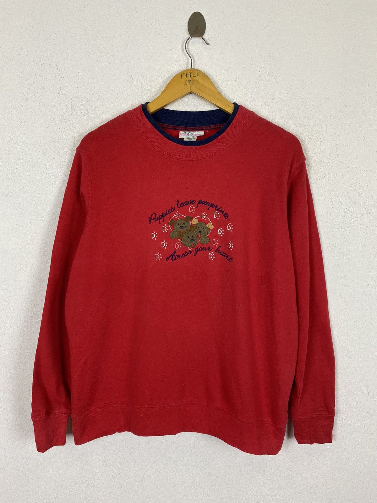 Vintage VINTAGE PUPPIES LEAVE PAWPRINTS ACROSS YOUR HEARTS Size US L / EU 52-54 / 3 - 2 Thumbnail