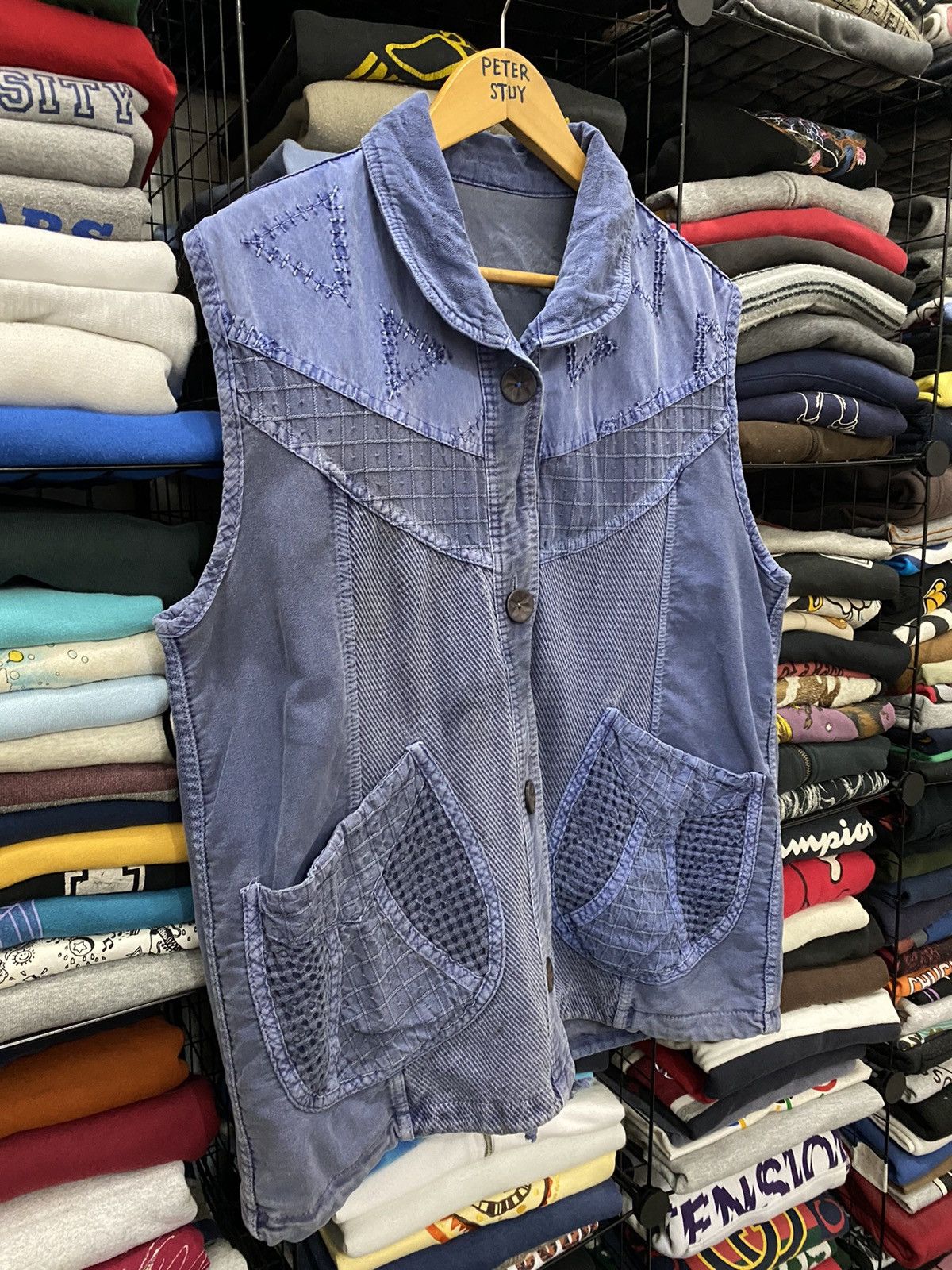 Indigo × Japanese Brand × Vintage VINTAGE INDIGO COLLAR VEST NICE DESIGN Size US L / EU 52-54 / 3 - 3 Thumbnail