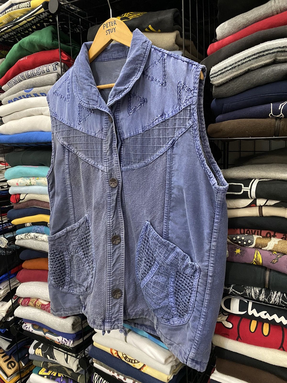 Indigo × Japanese Brand × Vintage VINTAGE INDIGO COLLAR VEST NICE DESIGN Size US L / EU 52-54 / 3 - 2 Thumbnail