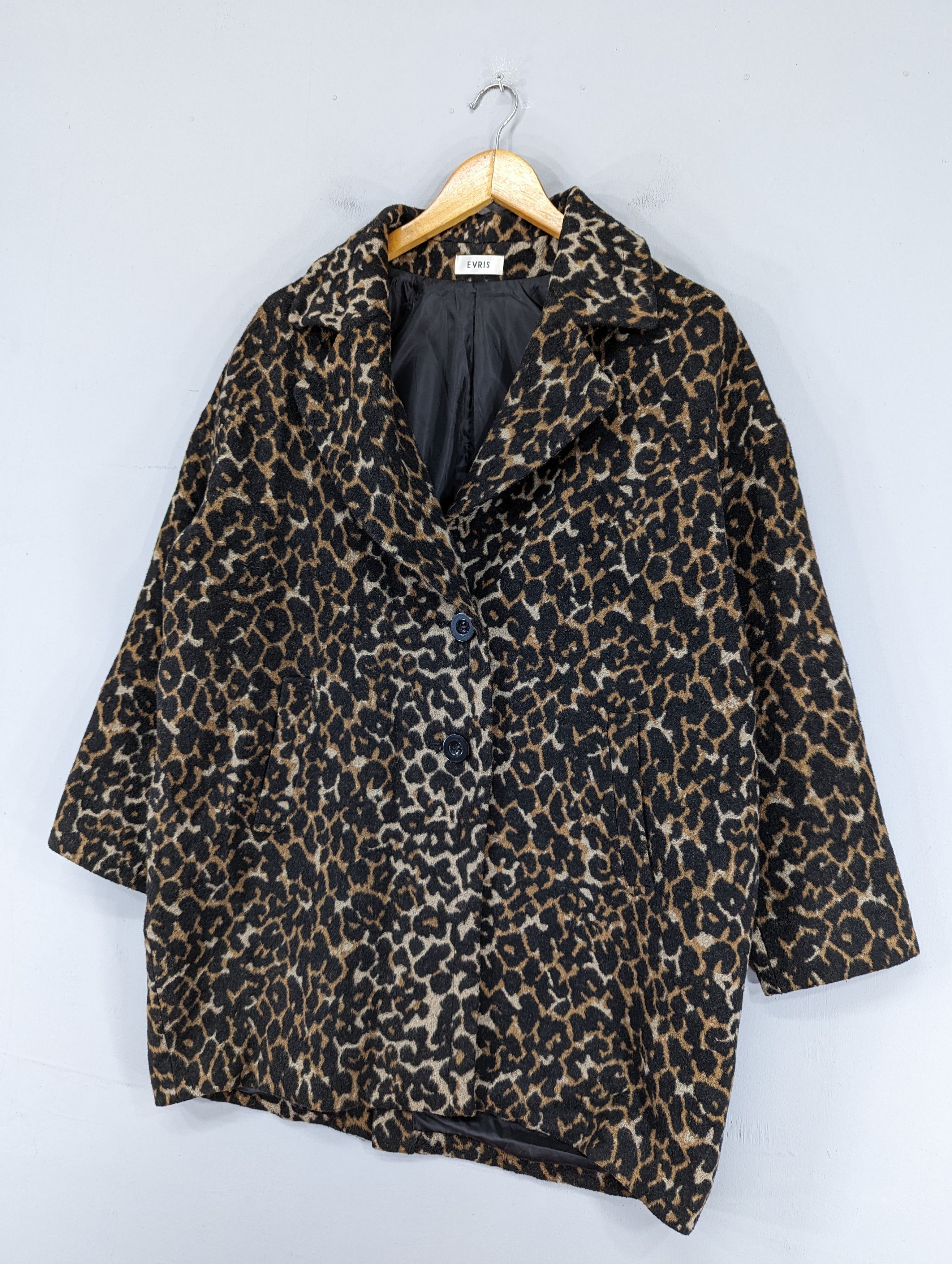 Vintage 💥RARE💥Vintage Evris Leopard Printed Button Jacket Size L / US 10 / IT 46 - 3 Thumbnail