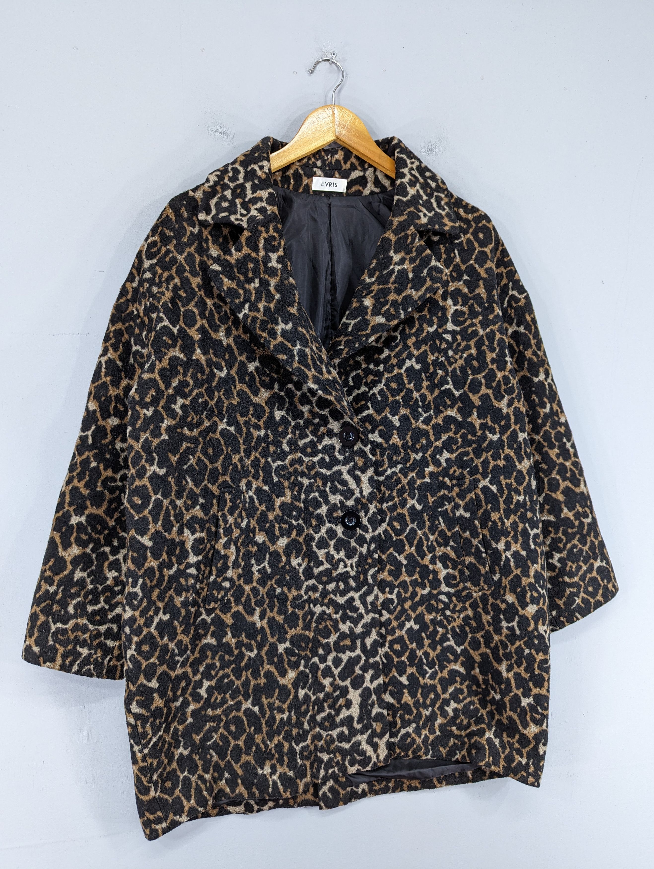 Vintage 💥RARE💥Vintage Evris Leopard Printed Button Jacket Size L / US 10 / IT 46 - 2 Thumbnail