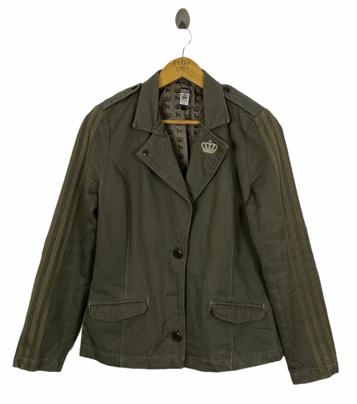 image of Vintage Adidas “Respect Me” Crown Casual Coat in Green Army, Men's (Size Medium)