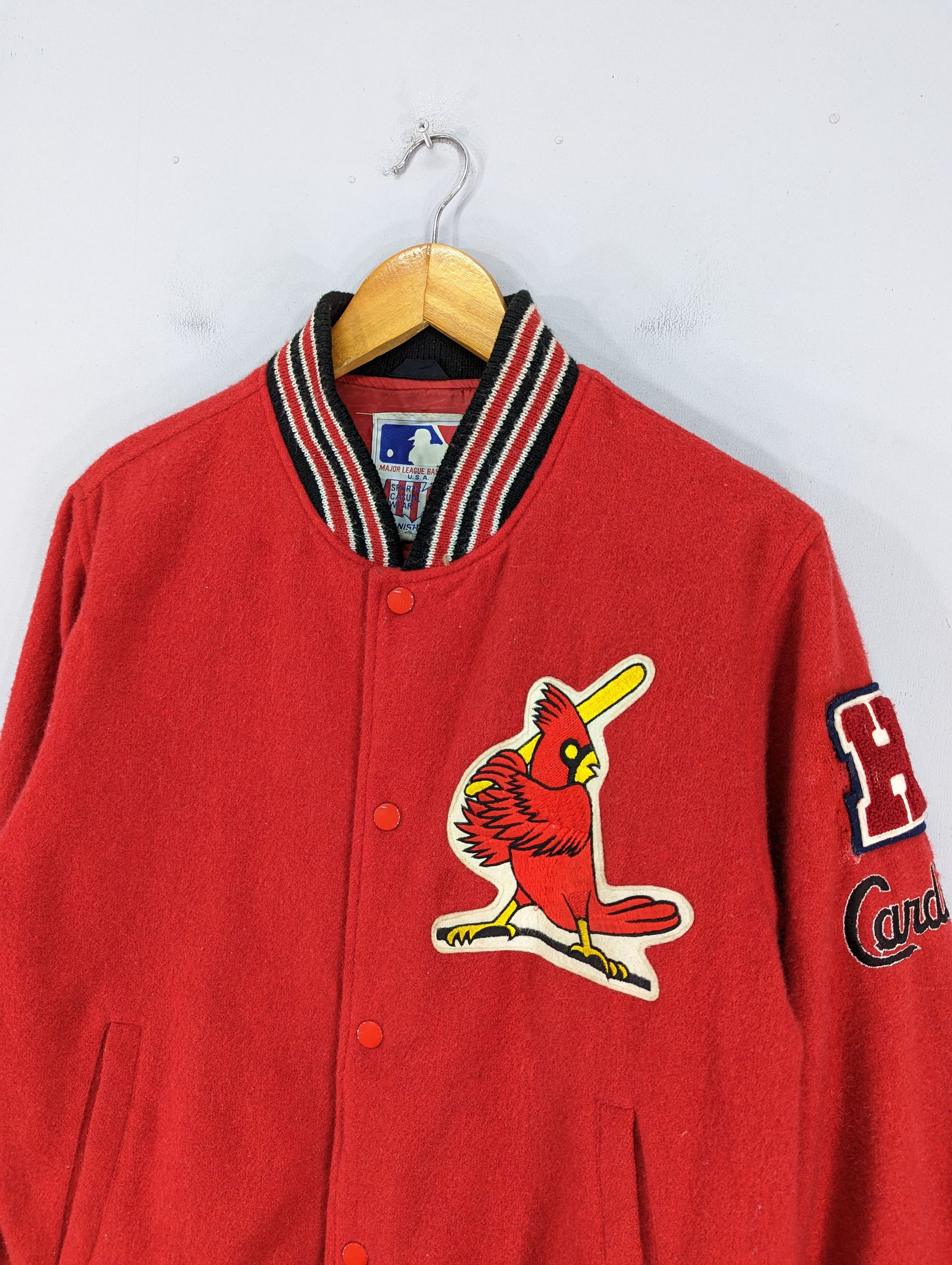 MLB 💥RARE💥Vintage Cardinal MLB Wool Varsity Jacket Size US M / EU 48-50 / 2 - 2 Thumbnail