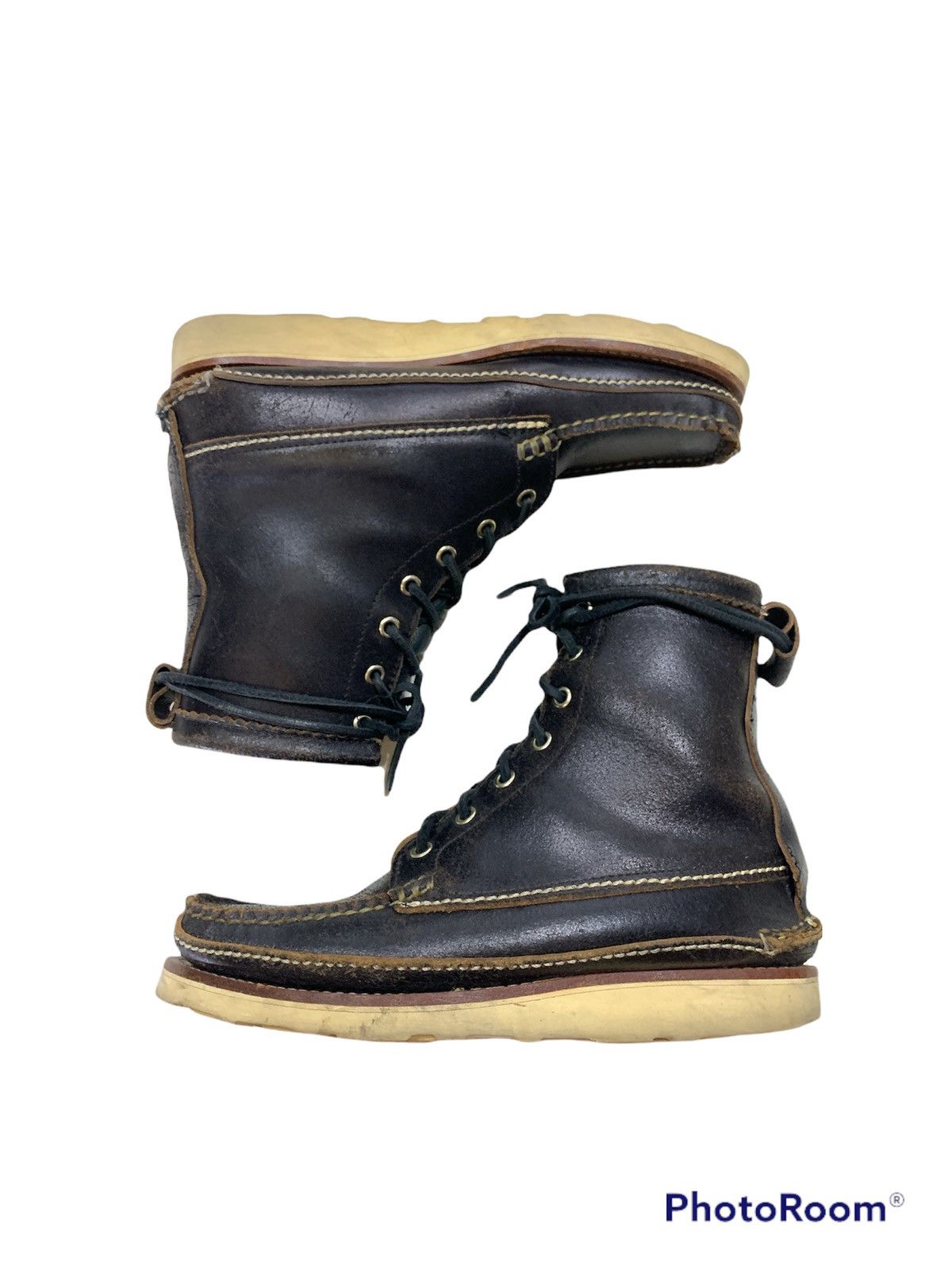 image of Yuketen Maine Guide Db 7 Eyes Boots in Dark Brown, Men's