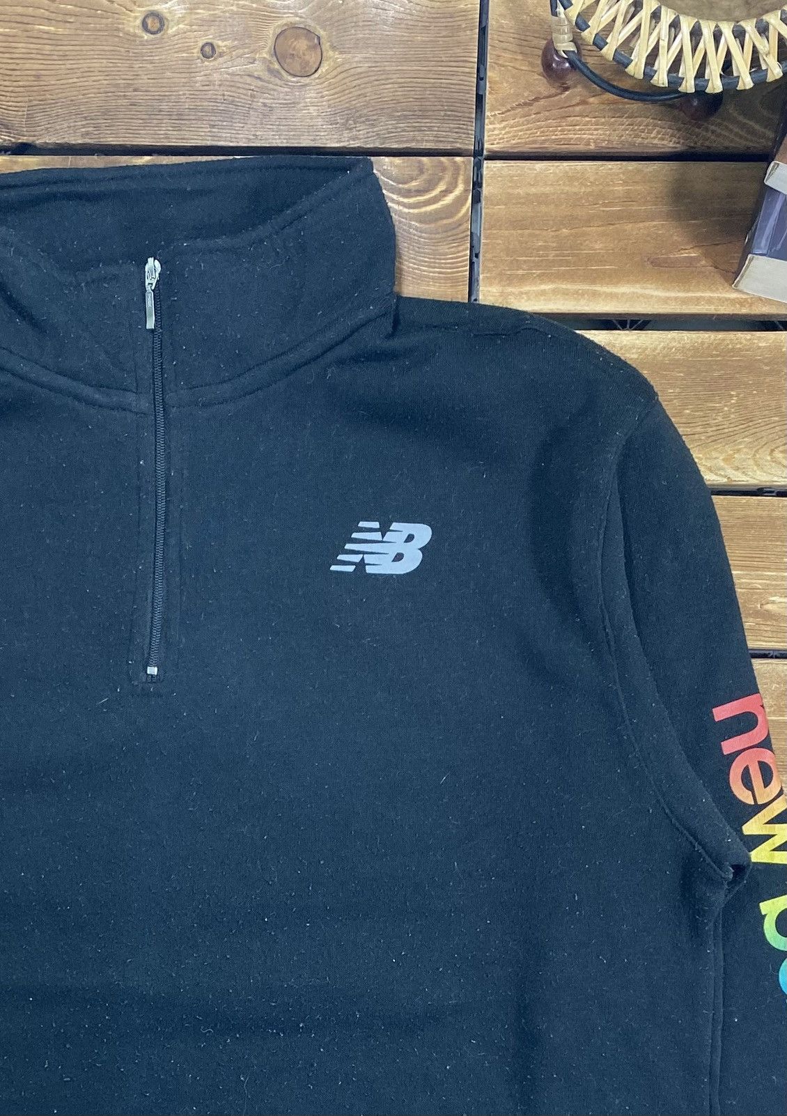 New Balance × Vintage Vintage New Balance Rainbow Spellout On Sleeve Sweatshirt M Size US M / EU 48-50 / 2 - 4 Thumbnail