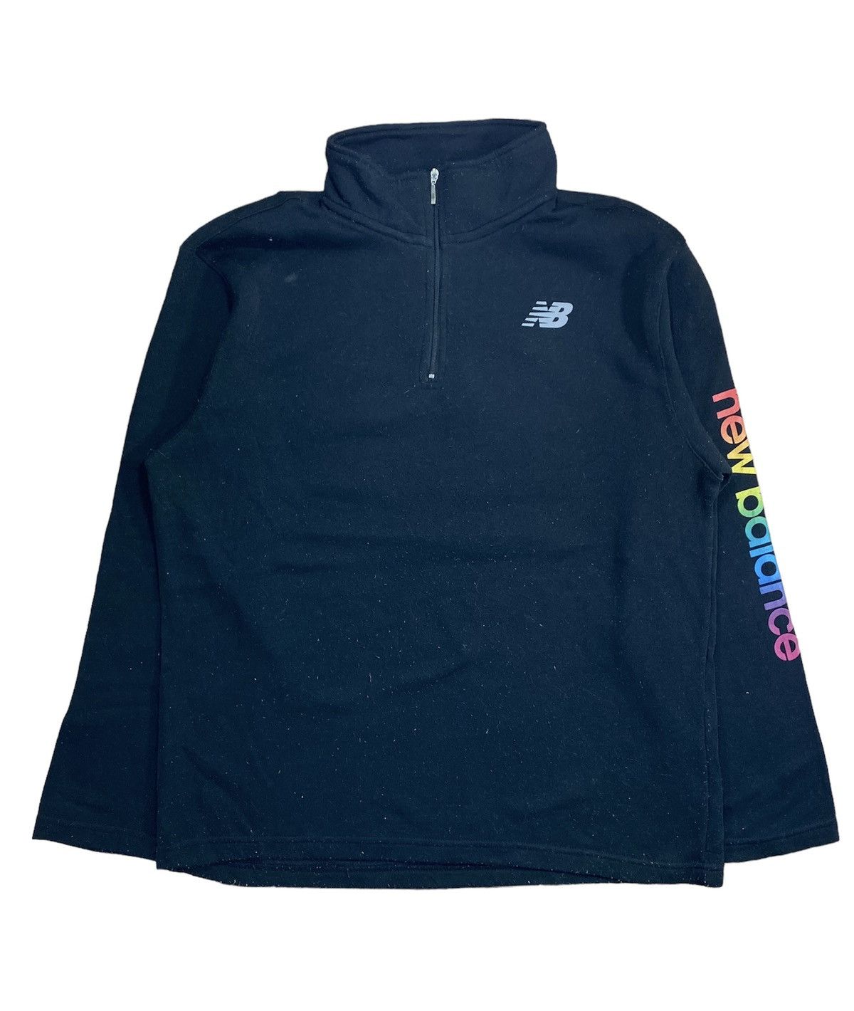 New Balance × Vintage Vintage New Balance Rainbow Spellout On Sleeve Sweatshirt M Size US M / EU 48-50 / 2 - 1 Thumbnail