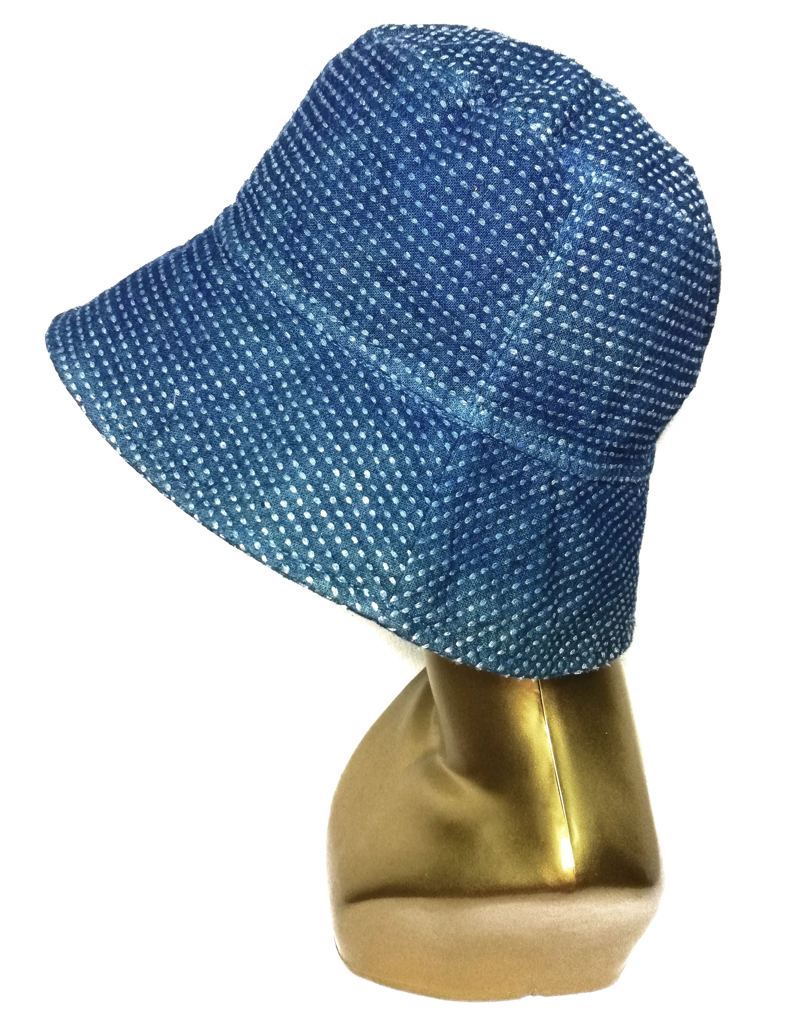 Japanese Brand 🔥Traditional Indigo Design Sashiko Stiches Bucket Hat🔥 Size ONE SIZE - 4 Thumbnail