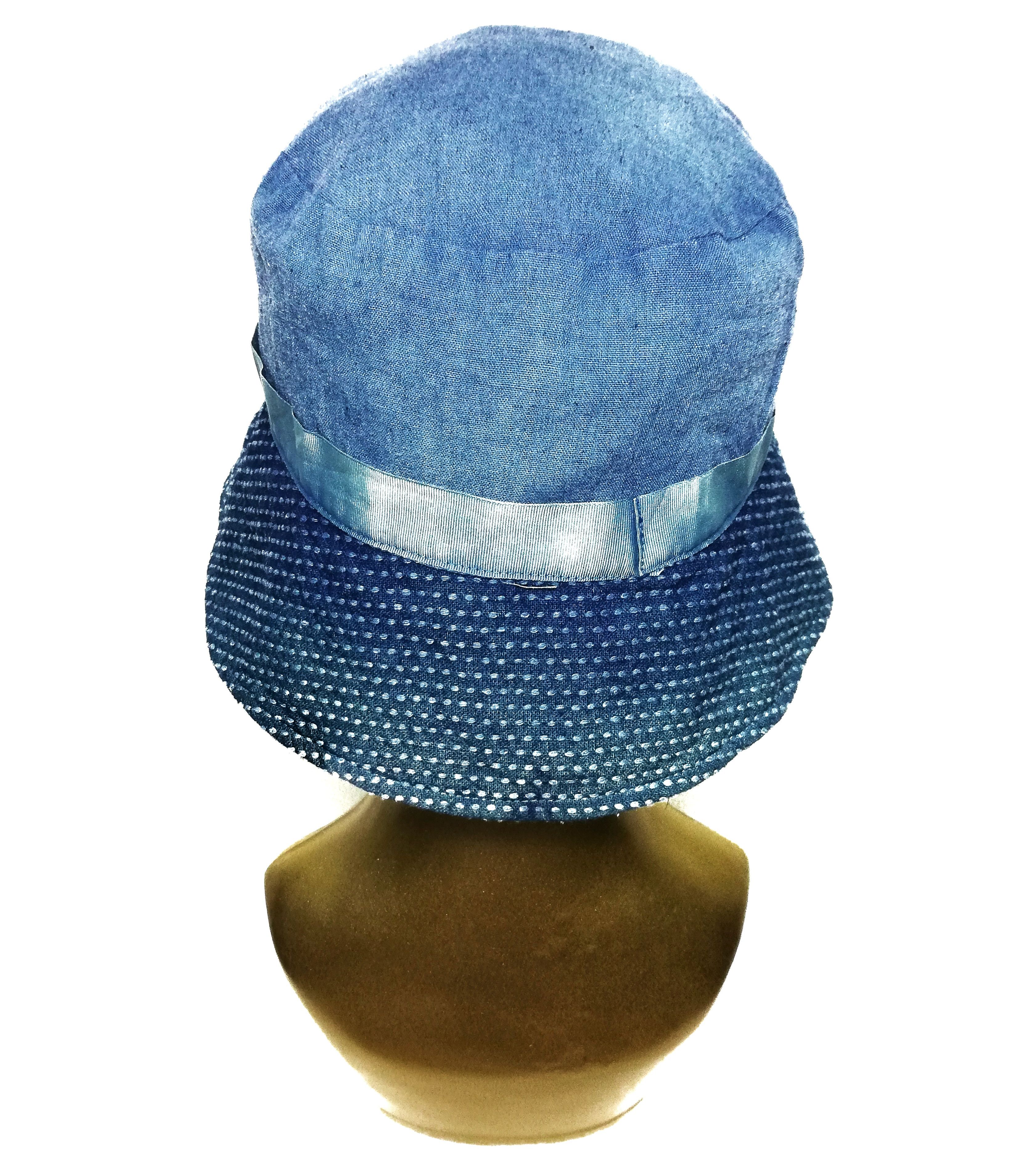 Japanese Brand 🔥Traditional Indigo Design Sashiko Stiches Bucket Hat🔥 Size ONE SIZE - 13 Thumbnail