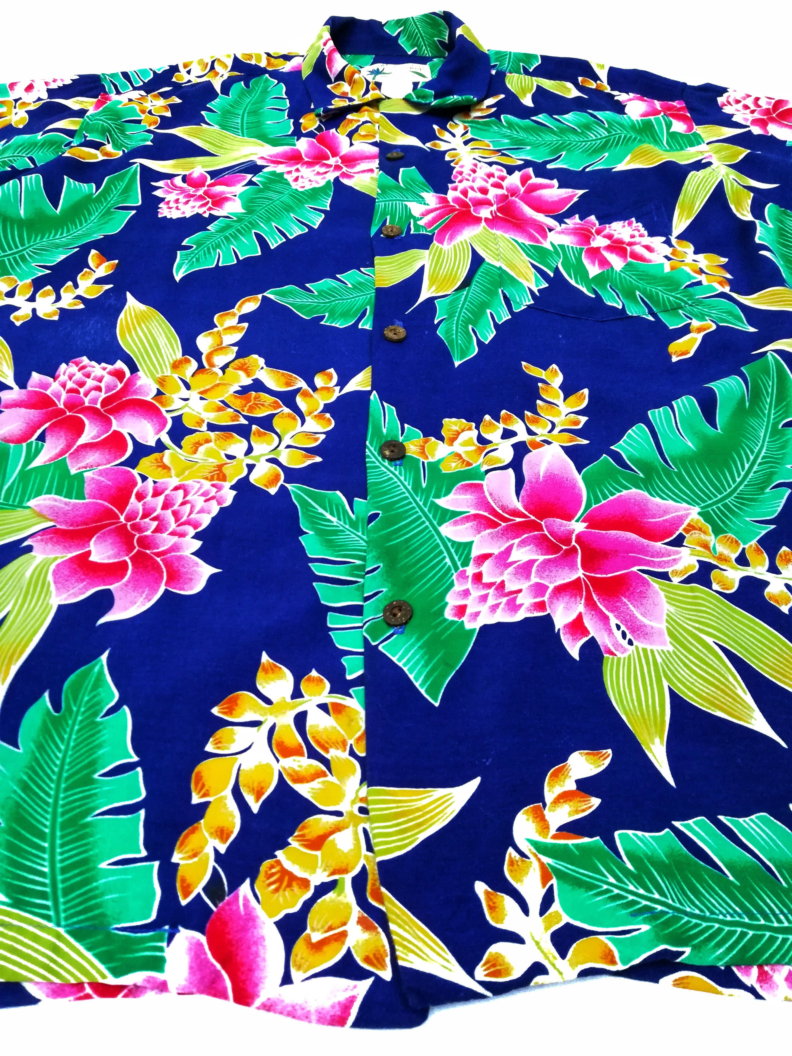 Vintage 🔥Hawaii Rayon Design Iconic Style Prada Viscose Hibiscus🔥 Size US L / EU 52-54 / 3 - 3 Thumbnail