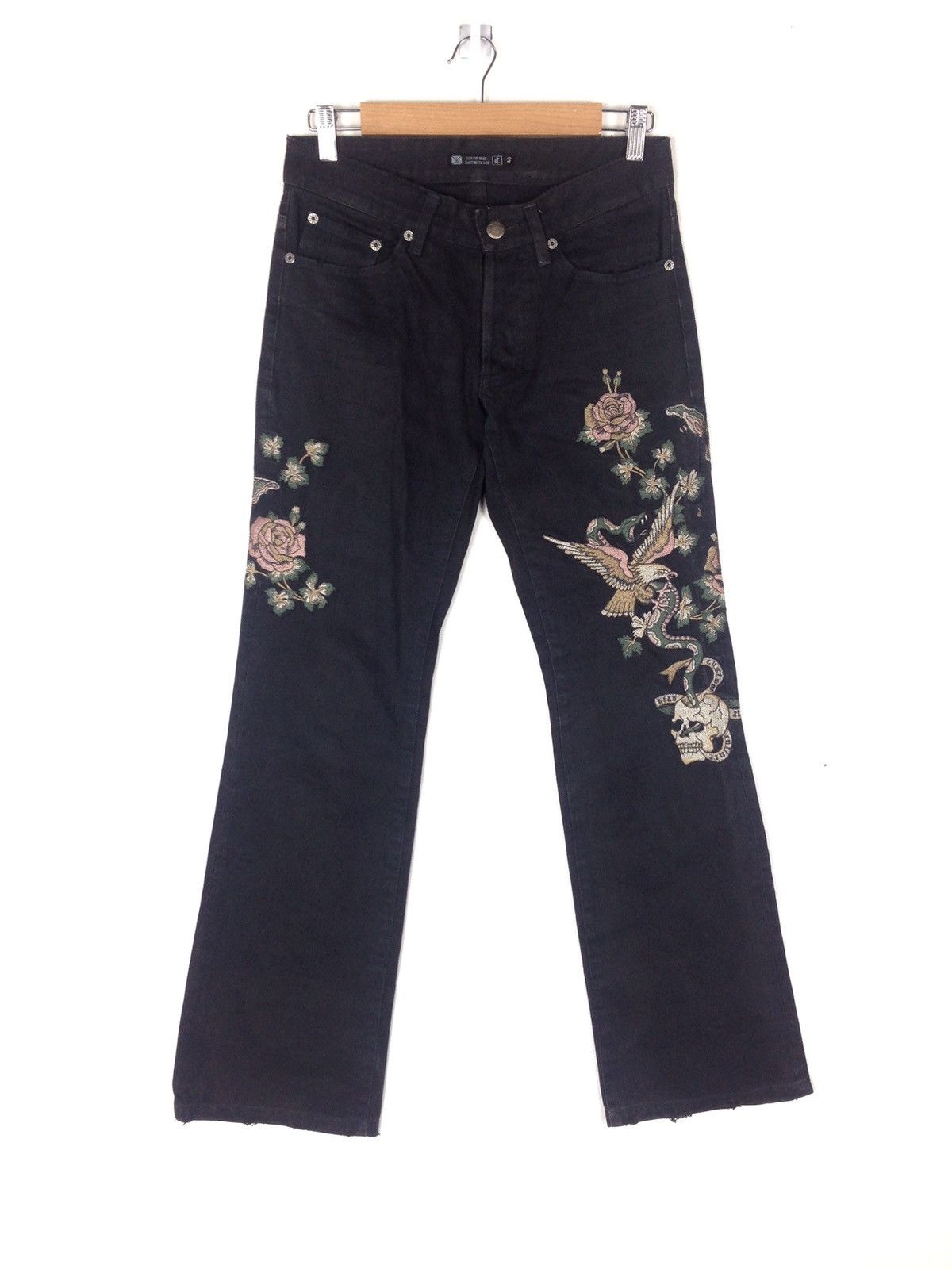 Designer × Japanese Brand Custom culture Embroidery Skull Japanese Eagles Fighting Size US 28 / EU 44 - 1 Thumbnail