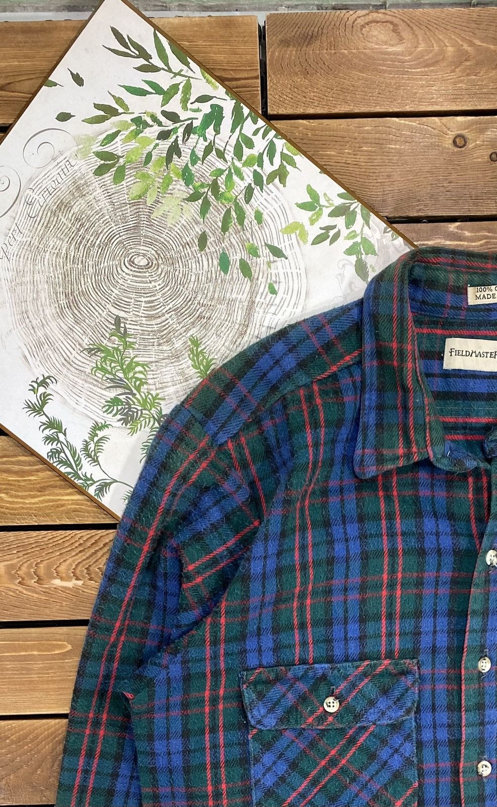Flannel × Vintage Vintage Flannel Fieldmaster Made In Usa Cotton Size L Size US L / EU 52-54 / 3 - 6 Thumbnail