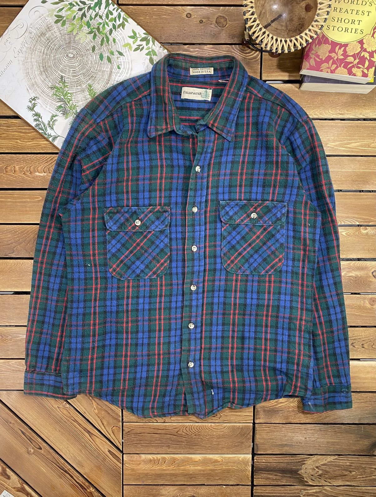 Flannel × Vintage Vintage Flannel Fieldmaster Made In Usa Cotton Size L Size US L / EU 52-54 / 3 - 2 Thumbnail
