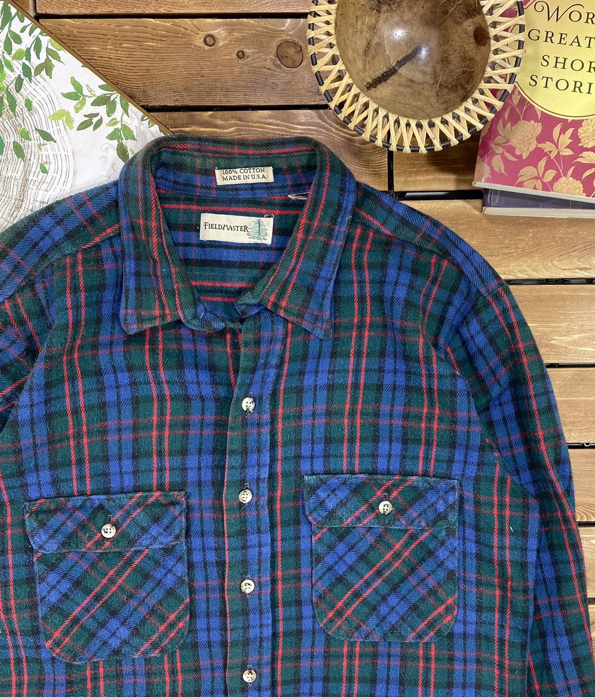 Flannel × Vintage Vintage Flannel Fieldmaster Made In Usa Cotton Size L Size US L / EU 52-54 / 3 - 7 Thumbnail