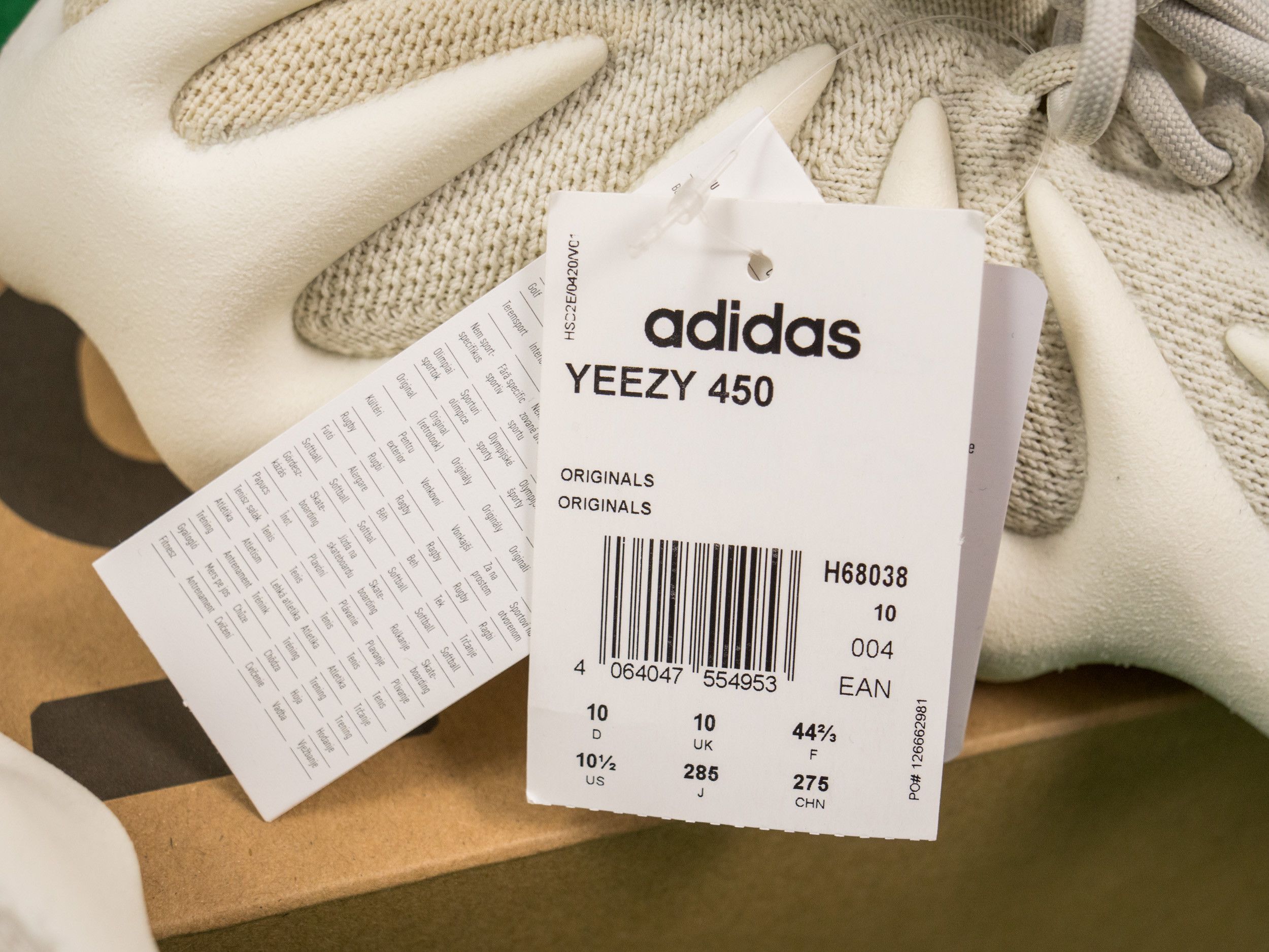 Adidas × Kanye West DS OG YEEZY 450 CLOUD WHITE Size US 10.5 / EU 43-44 - 8 Thumbnail