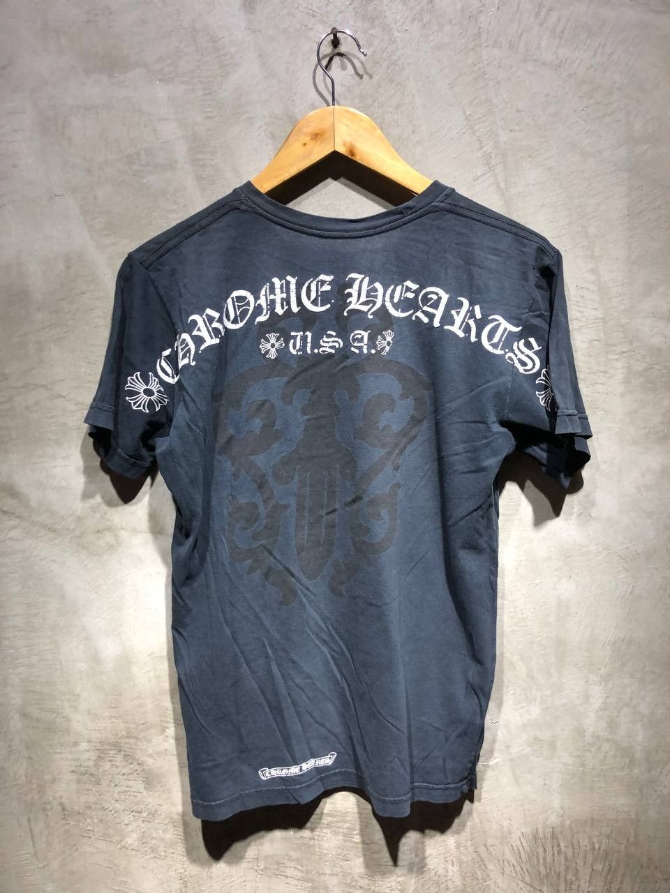 image of Chrome Hearts Dagger Crack Print Tee in Black, Men's (Size Medium)