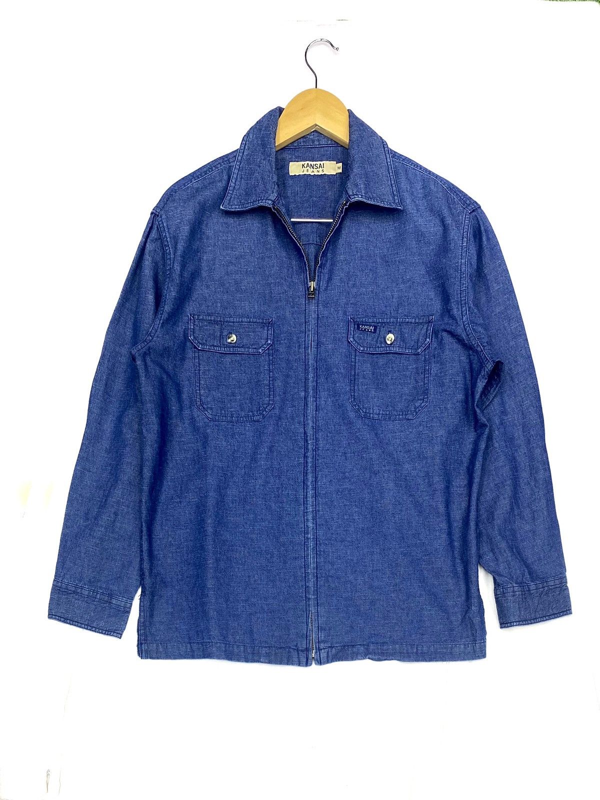 Kansai Yamamoto VINTAGE KANSAI JEANS FULL ZIPPED STYLE DENIM JACKET Size US M / EU 48-50 / 2 - 1 Thumbnail