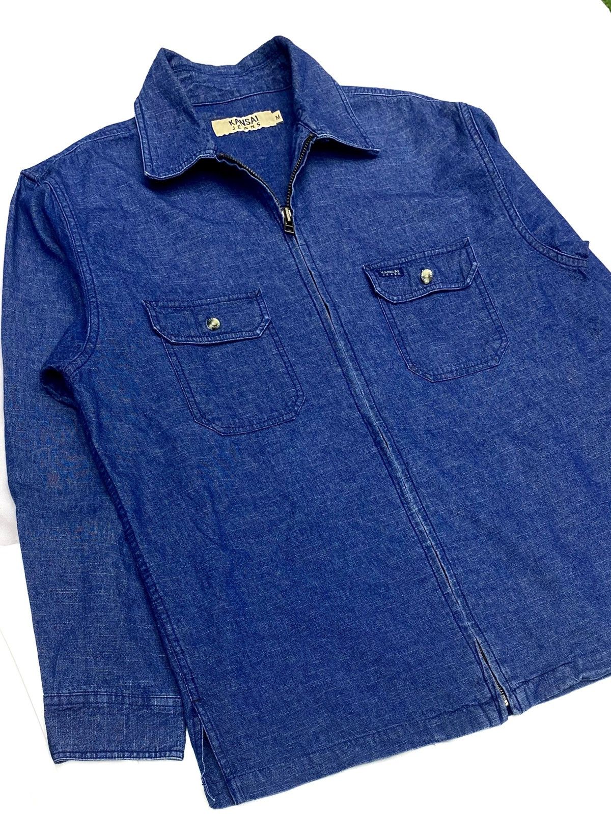 Kansai Yamamoto VINTAGE KANSAI JEANS FULL ZIPPED STYLE DENIM JACKET Size US M / EU 48-50 / 2 - 8 Thumbnail