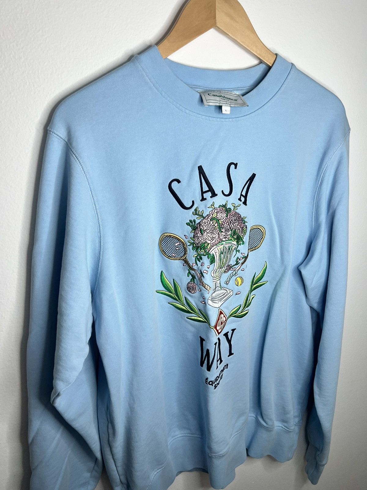 Casablanca Casablanca “Casa Way” Embroidered Blue Sweatshirt Size US L / EU 52-54 / 3 - 4 Thumbnail