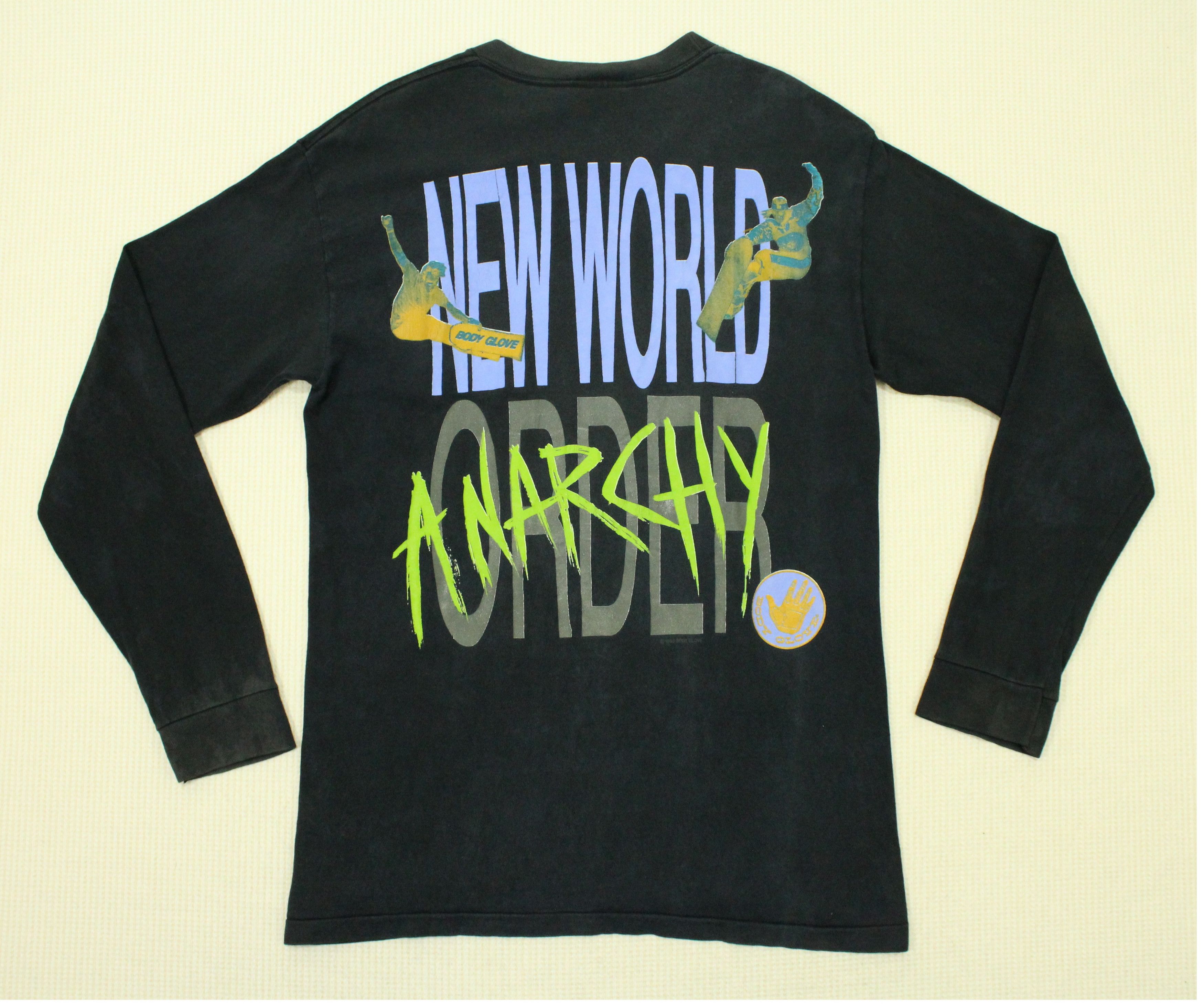 Body Glove Vintage 90s NEW WORLD ORDER ANARCHY T Shirt BODY GLOVE N.W.O Size US M / EU 48-50 / 2 - 7 Thumbnail