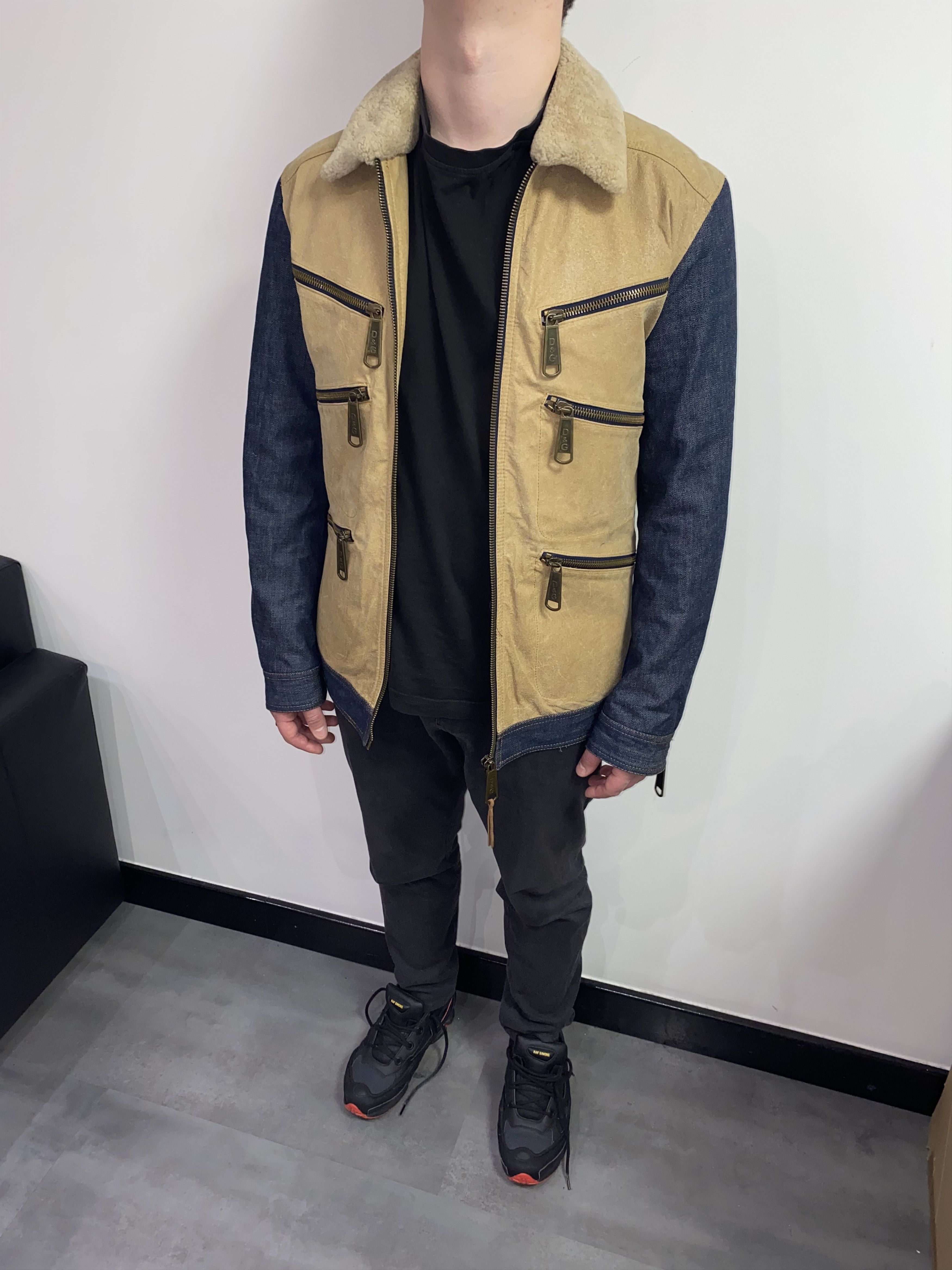 Dolce & Gabbana Multizipped Leather Wool Jacket