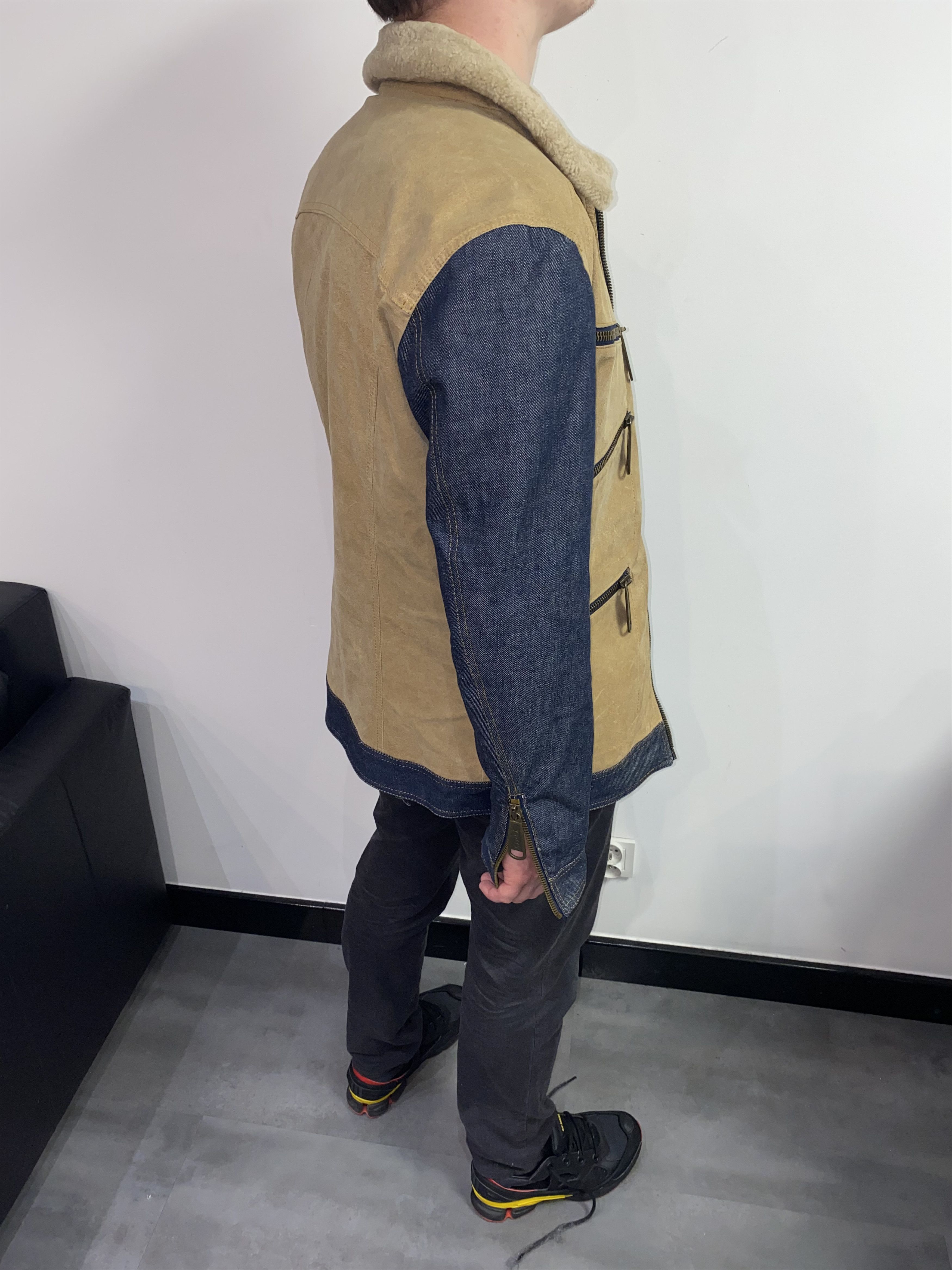 Dolce & Gabbana Multizipped Leather Wool Jacket