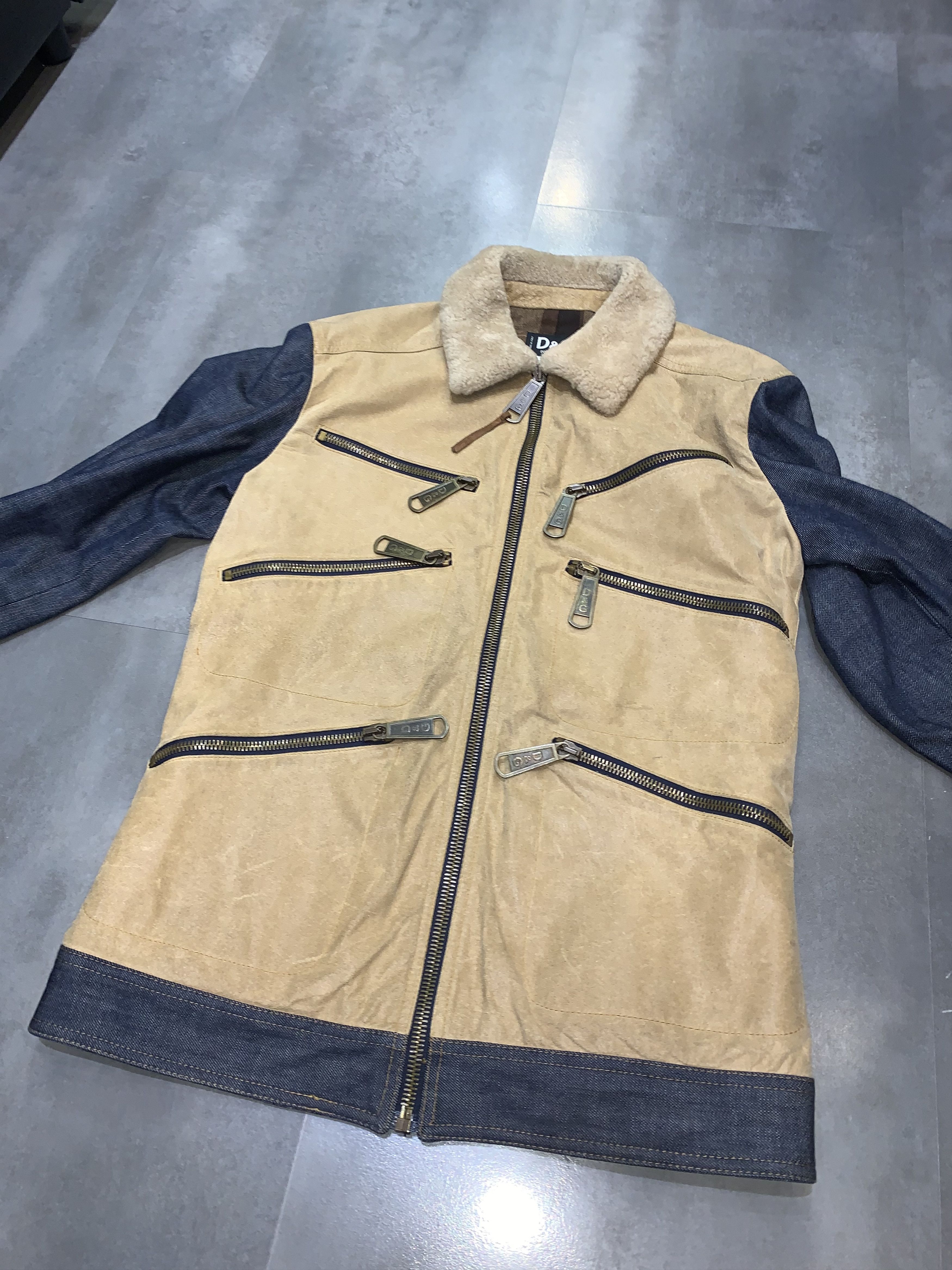 Dolce & Gabbana Multizipped Leather Wool Jacket