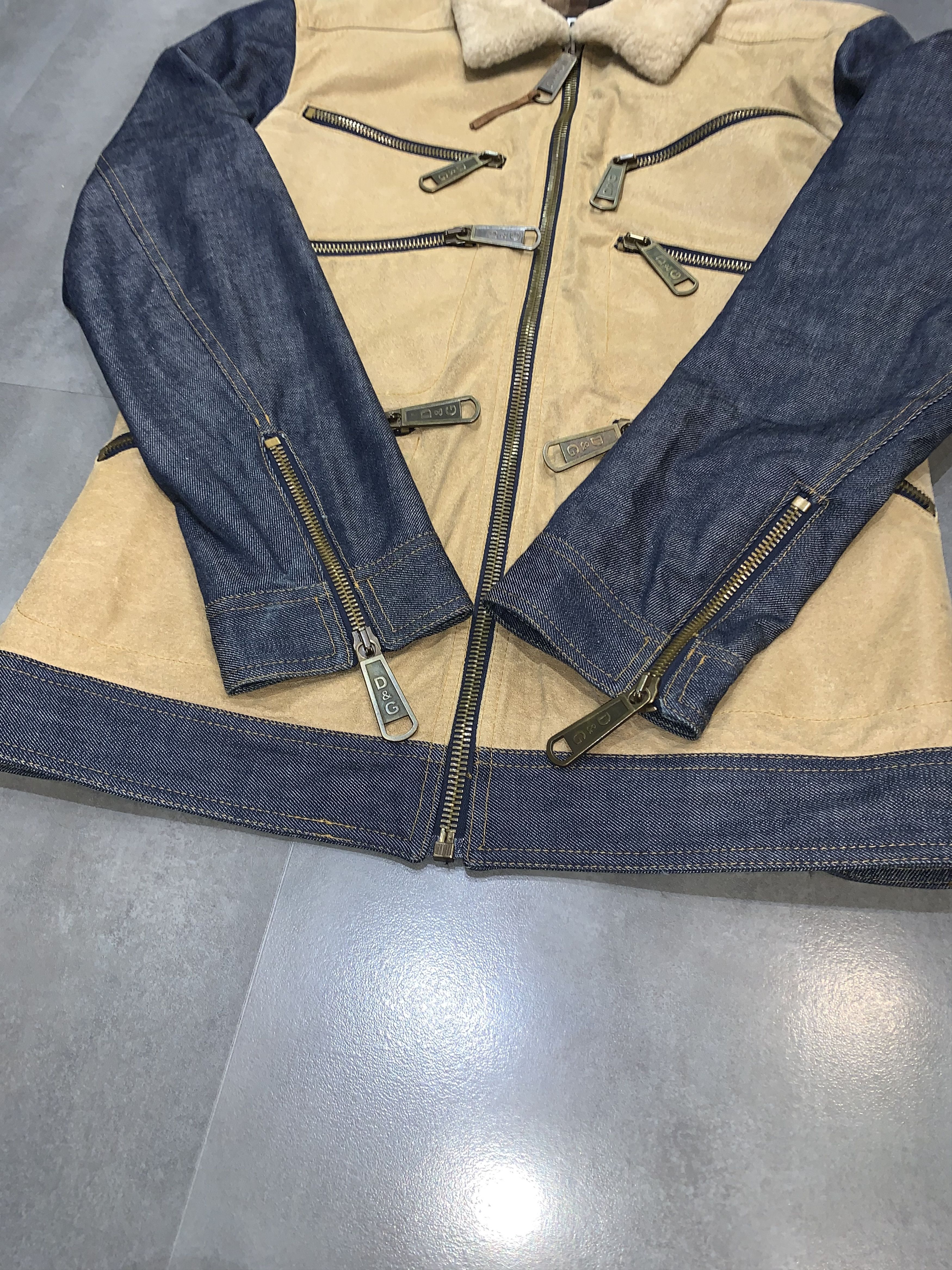 Dolce & Gabbana Multizipped Leather Wool Jacket