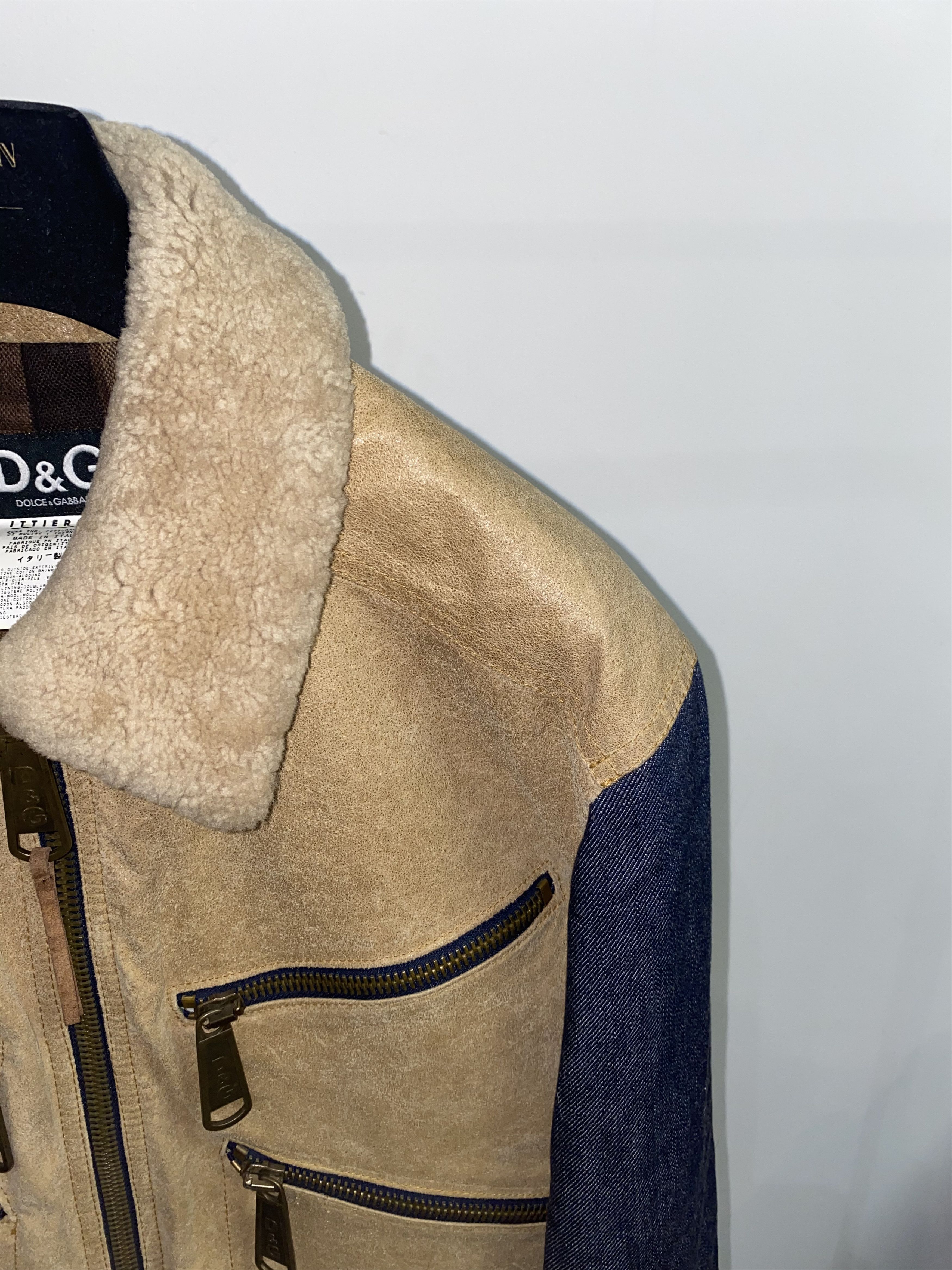 Dolce & Gabbana Multizipped Leather Wool Jacket