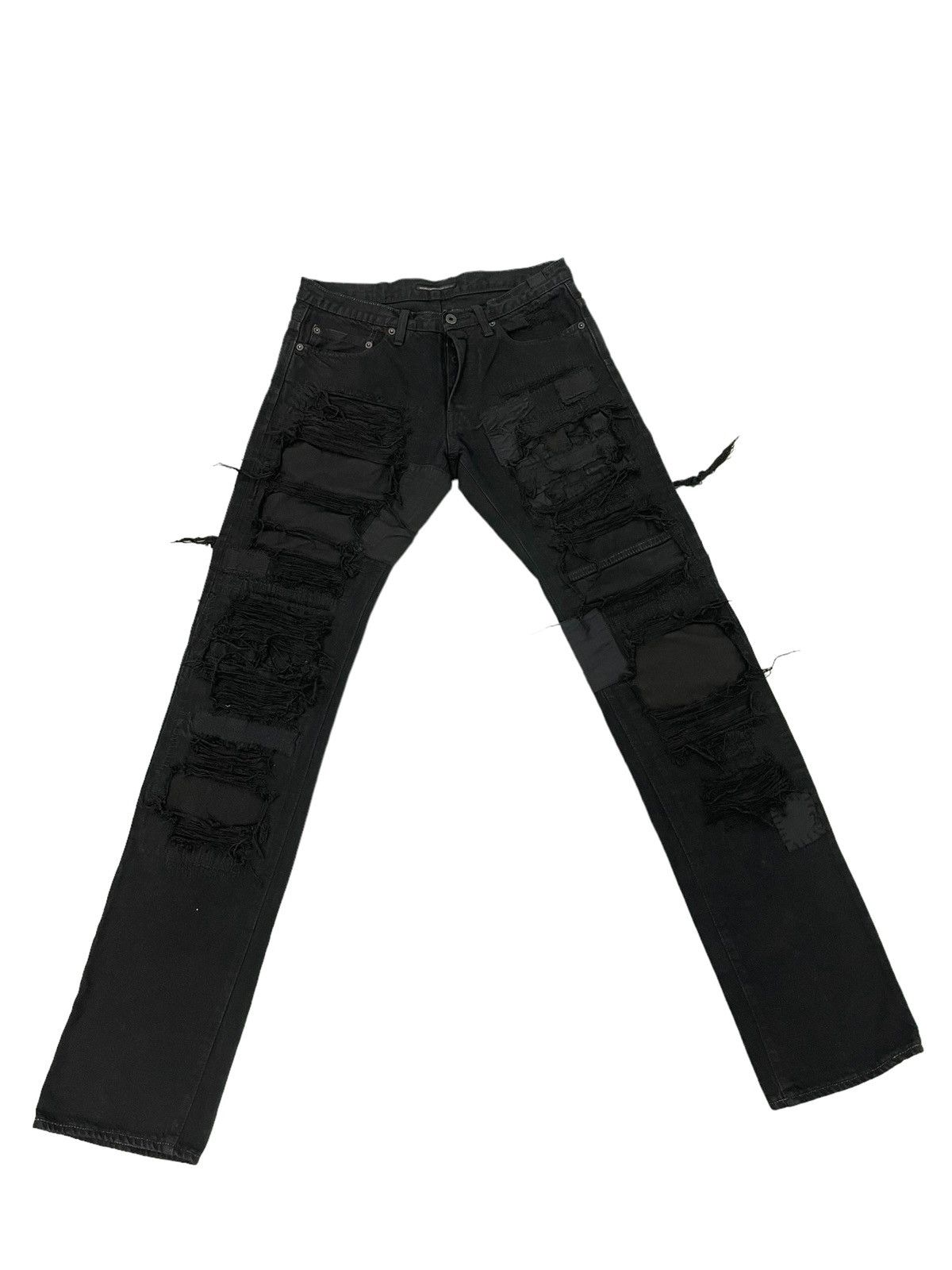 Japanese Brand Patchwork Boro Jeans Over Design Creation Japan Slim 2🟦7 Size US 30 / EU 46 - 2 Thumbnail