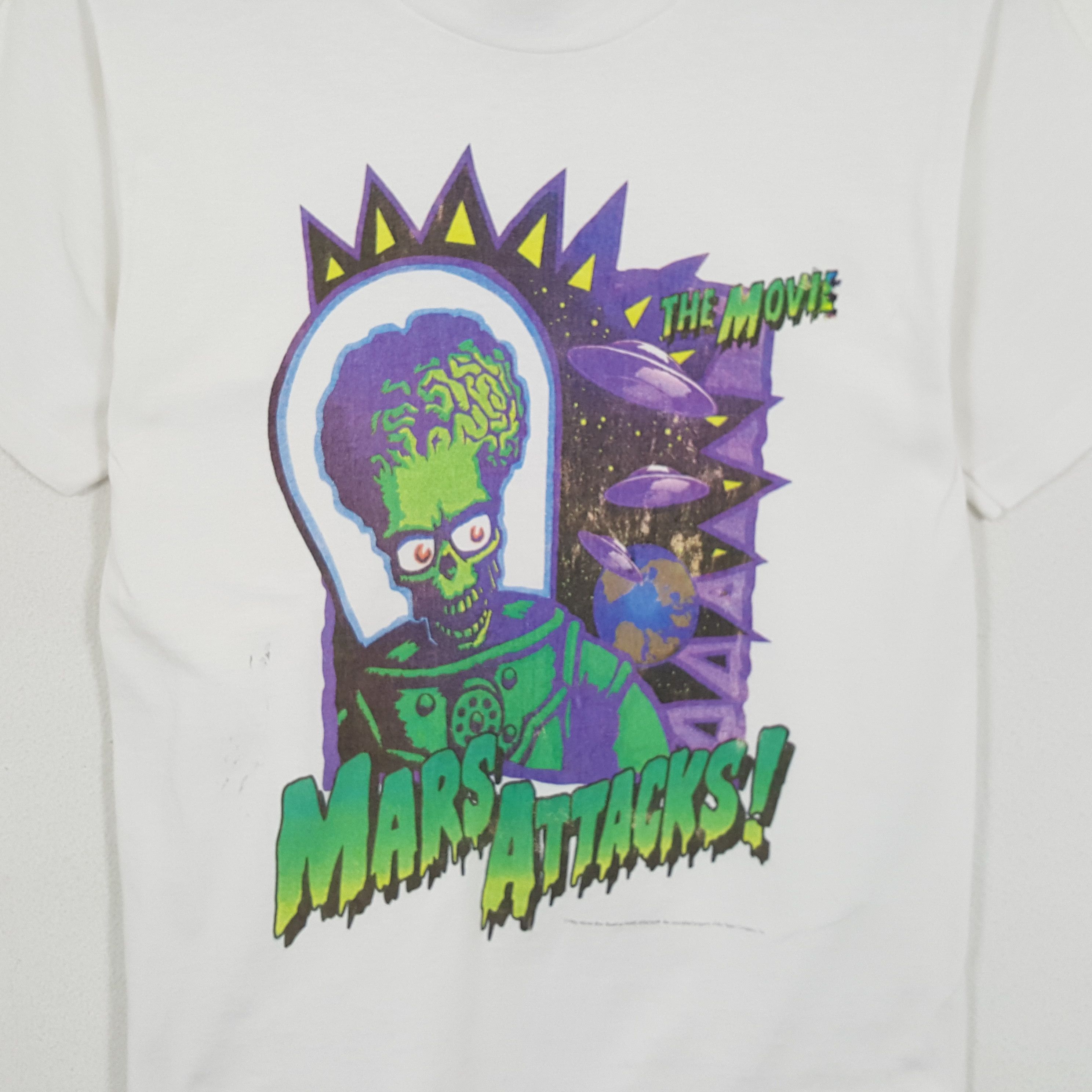 Vintage MARS ATTACK American Movie Vintage 90's Tshirt Size US S / EU 44-46 / 1 - 2 Thumbnail