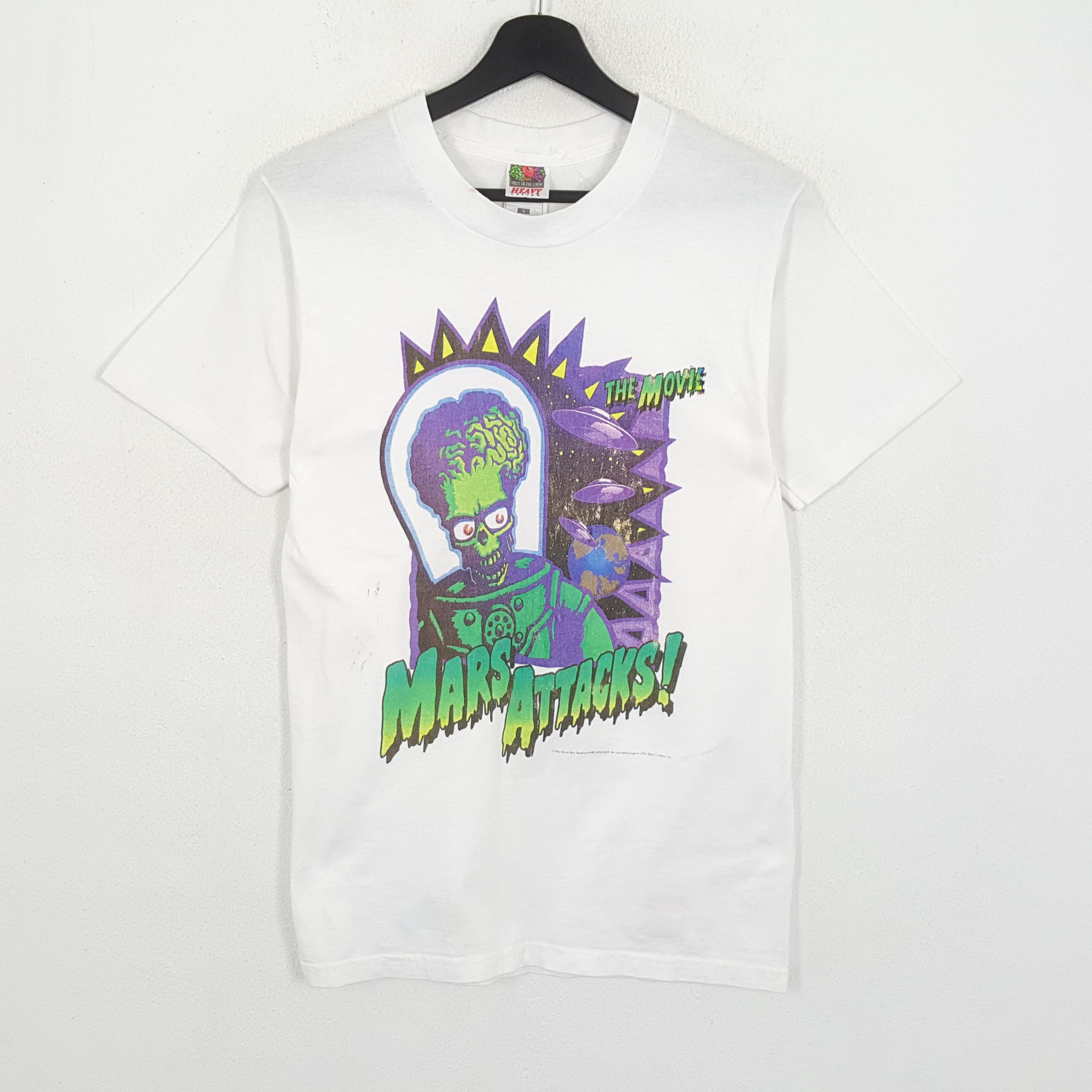 image of Mars Attack American Movie Vintage 90's Tshirt in White, Men's (Size Small)