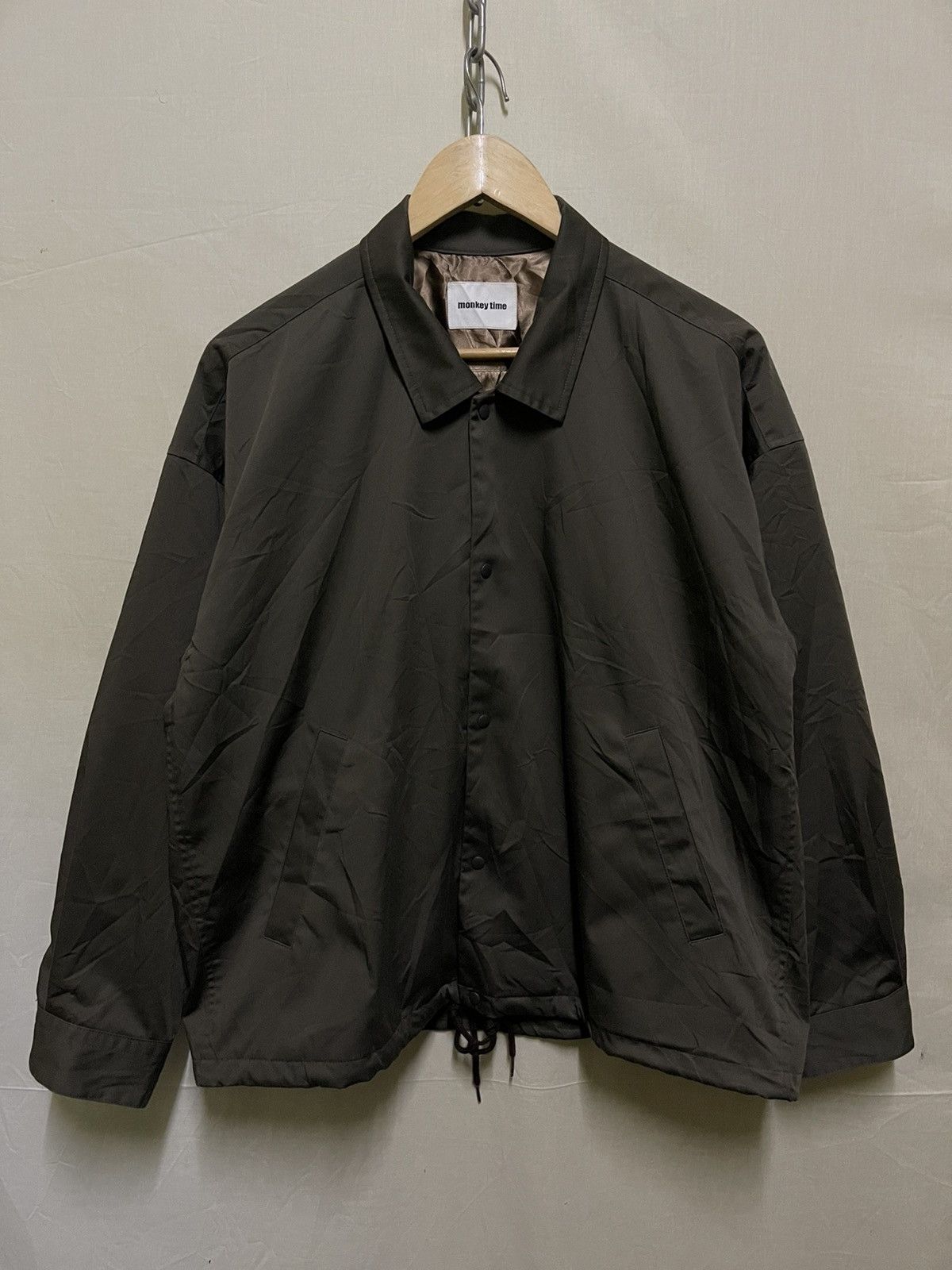 image of Monkey Time Light Jacket Button Plain in Brown, Men's (Size Small)