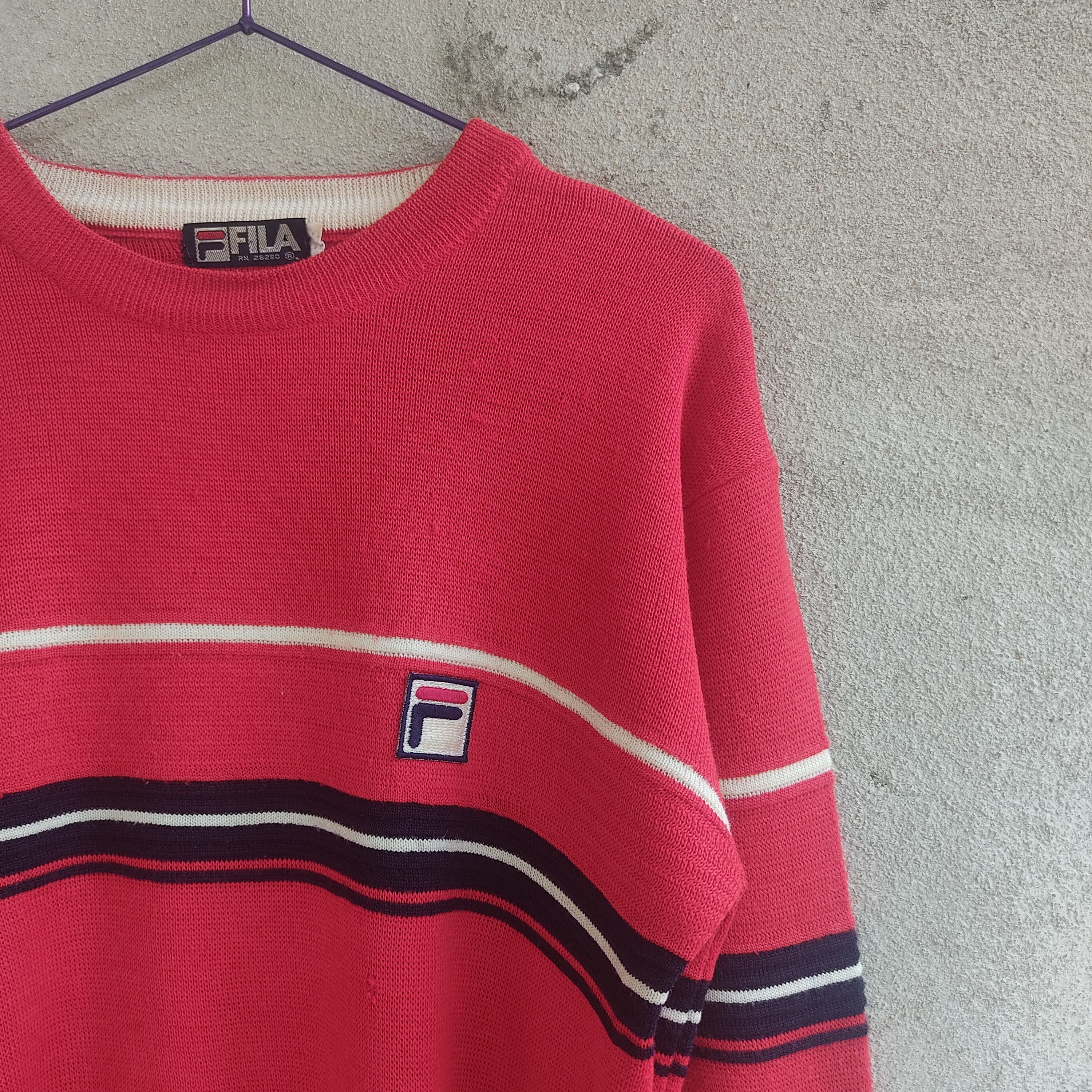 Fila × Vintage Vintage Fila Embroidery Logo Stripes Crew Neck Knitwear Size US M / EU 48-50 / 2 - 7 Thumbnail