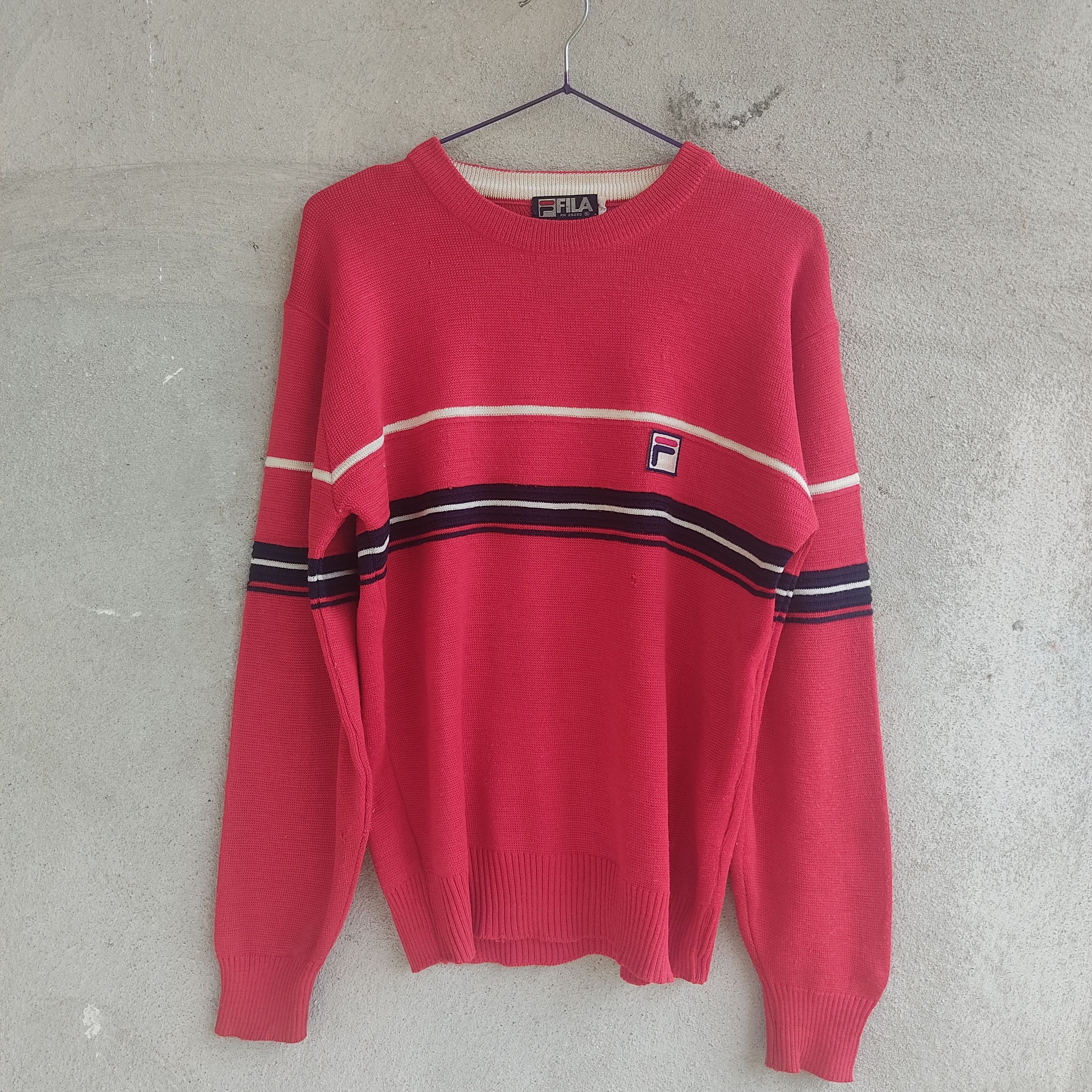 Fila × Vintage Vintage Fila Embroidery Logo Stripes Crew Neck Knitwear Size US M / EU 48-50 / 2 - 2 Thumbnail