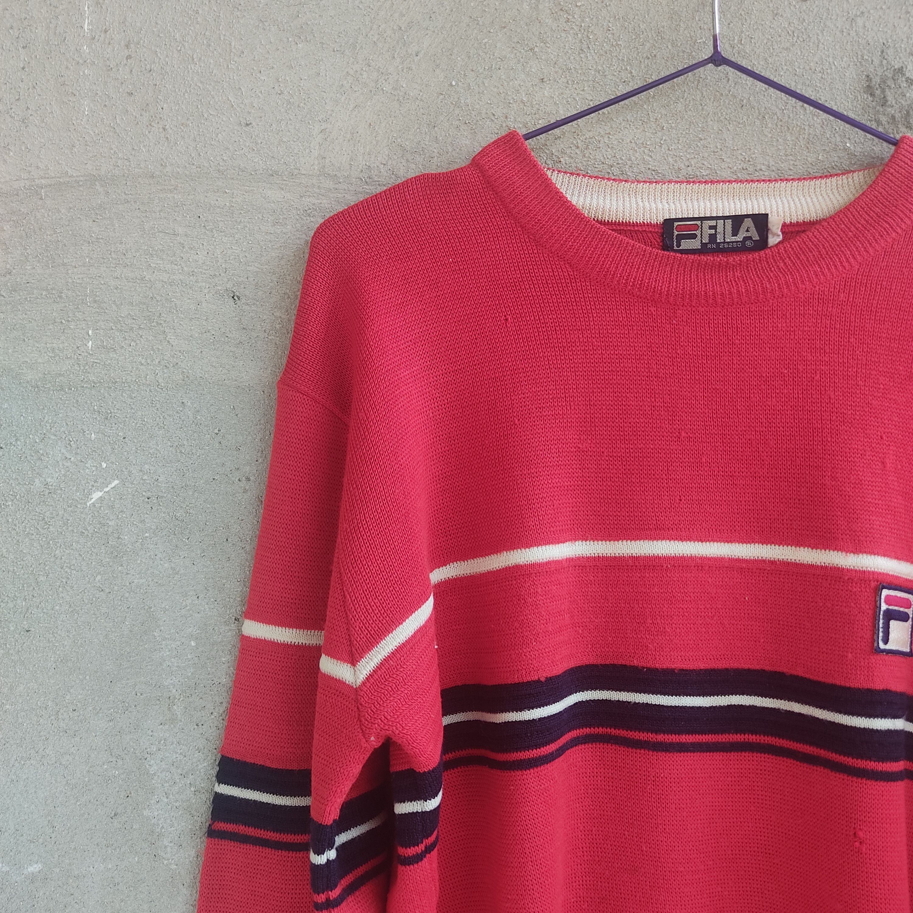 Fila × Vintage Vintage Fila Embroidery Logo Stripes Crew Neck Knitwear Size US M / EU 48-50 / 2 - 6 Thumbnail