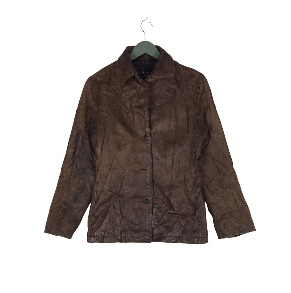 A.P.C. × Vintage APC paris leather jacket coat Size M / US 6-8 / IT 42-44 - 1 Thumbnail