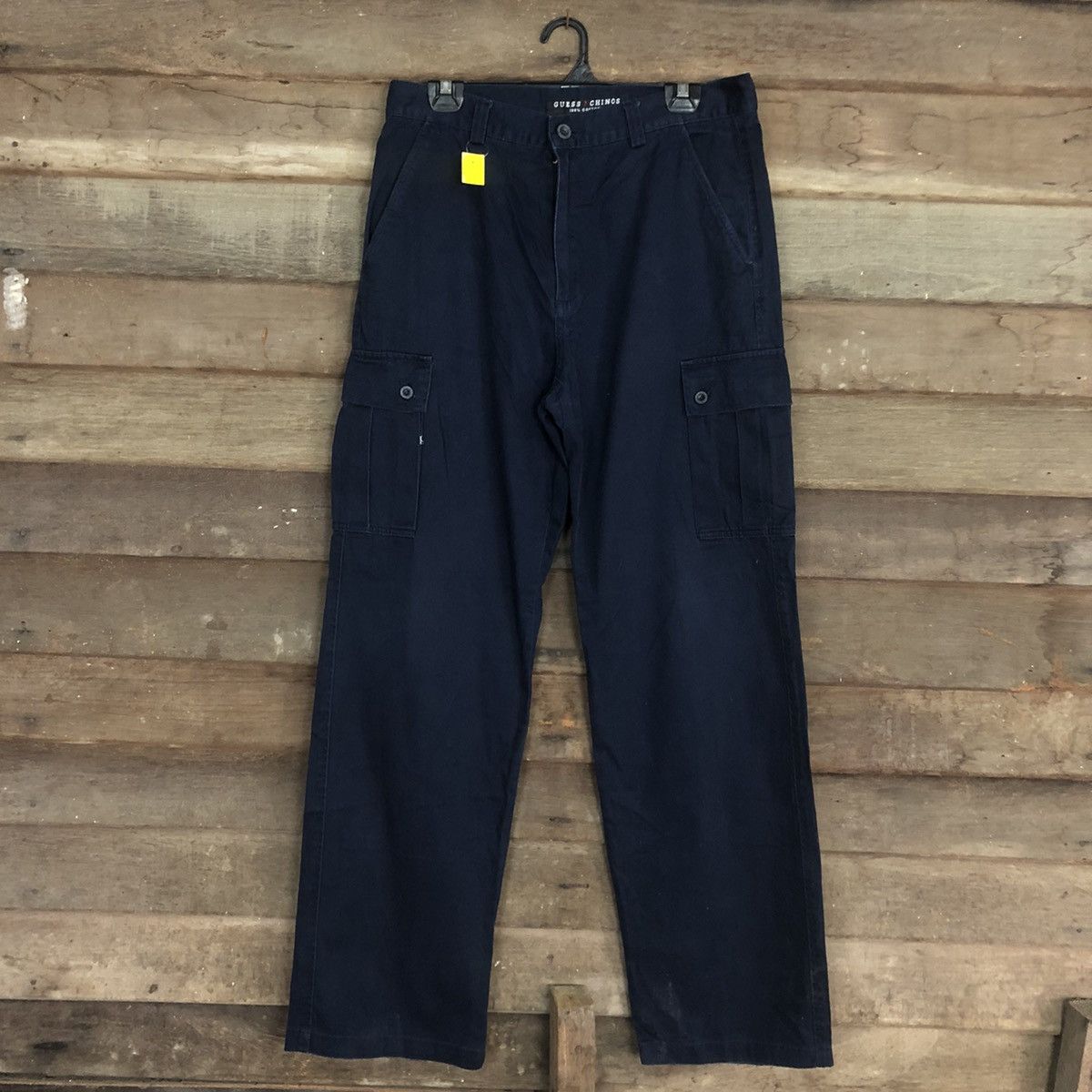 image of Guess Chinos Blue Multipocket Cargo Pants 3360 in Dark Blue, Men's (Size 32)