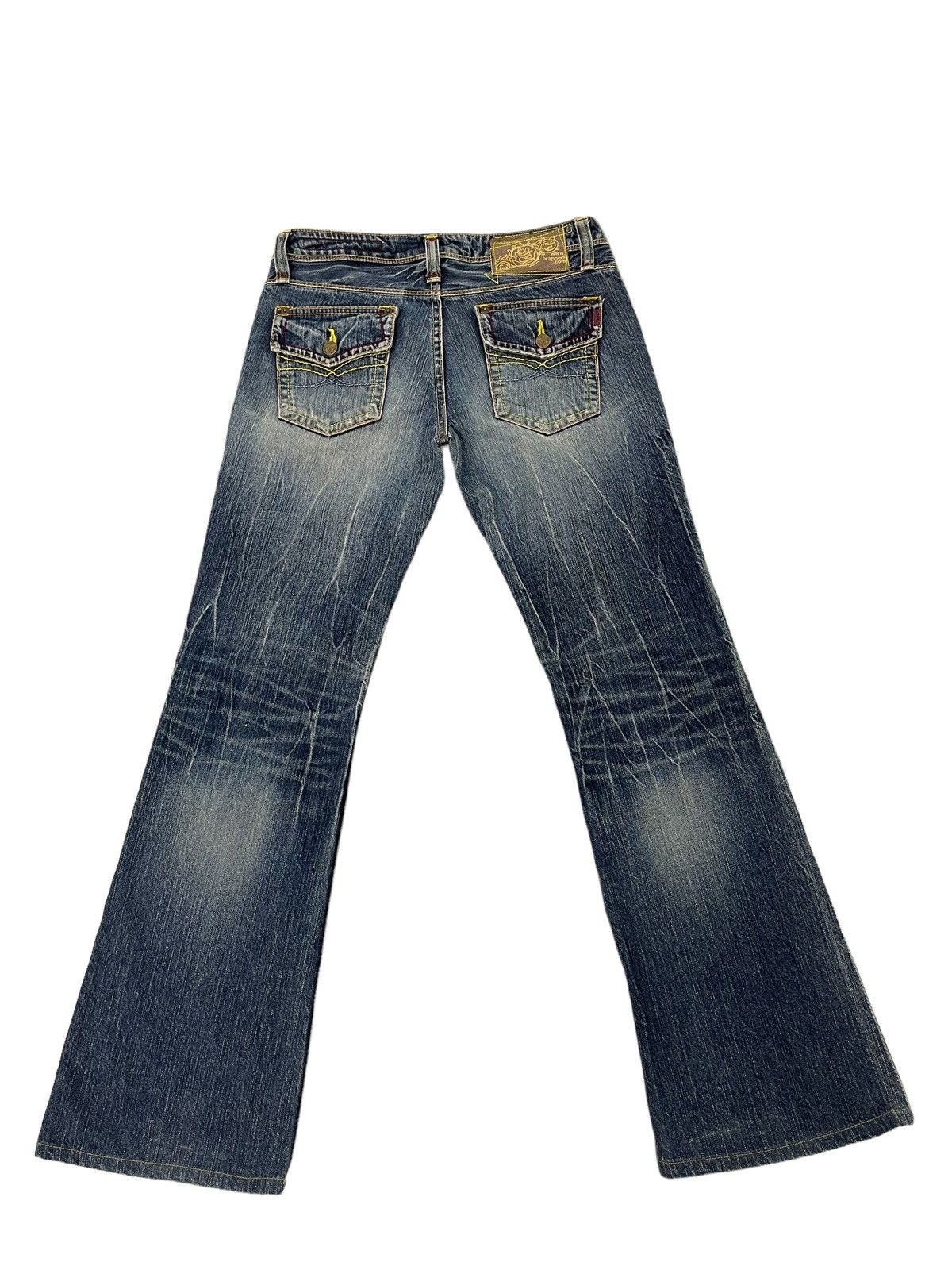 Japanese Brand Flare Jeans Brappers Japan Low Rise Boot Cut Clawmark 2🟦7 Size US 29 - 12 Thumbnail