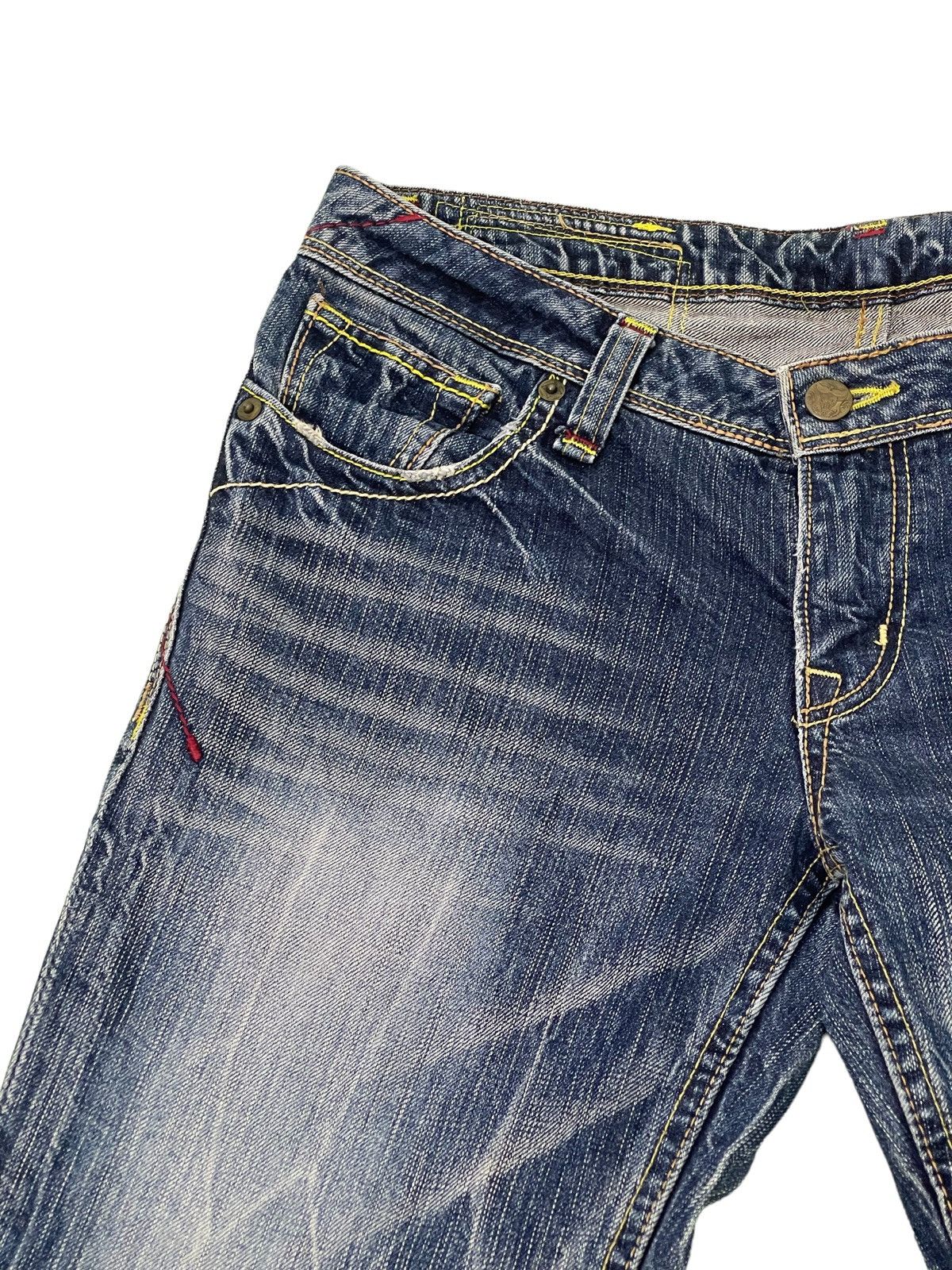 Japanese Brand Flare Jeans Brappers Japan Low Rise Boot Cut Clawmark 2🟦7 Size US 29 - 9 Thumbnail