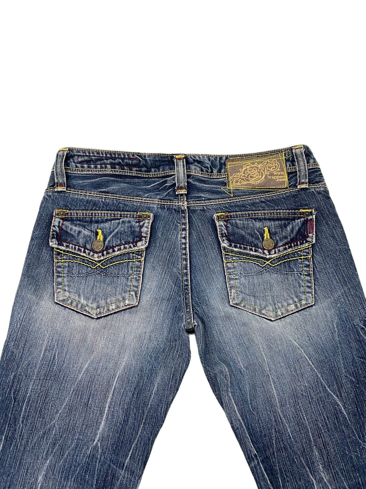 Japanese Brand Flare Jeans Brappers Japan Low Rise Boot Cut Clawmark 2🟦7 Size US 29 - 19 Thumbnail