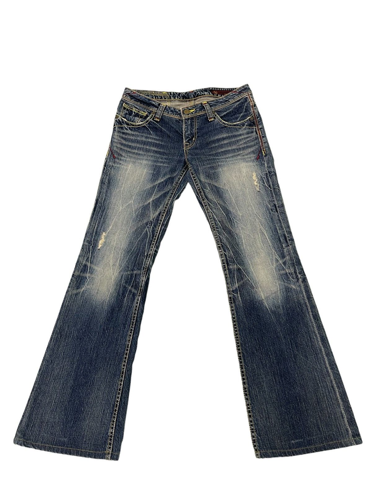 Japanese Brand Flare Jeans Brappers Japan Low Rise Boot Cut Clawmark 2🟦7 Size US 29 - 2 Thumbnail