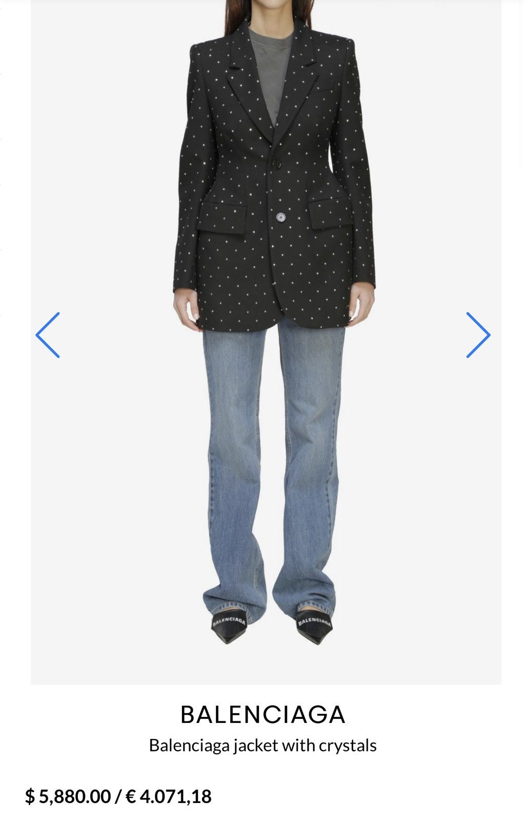Balenciaga $3.7K Balenciaga Hourglass Wool Blazer with crystals Size XS / US 0-2 / IT 36-38 - 8 Thumbnail