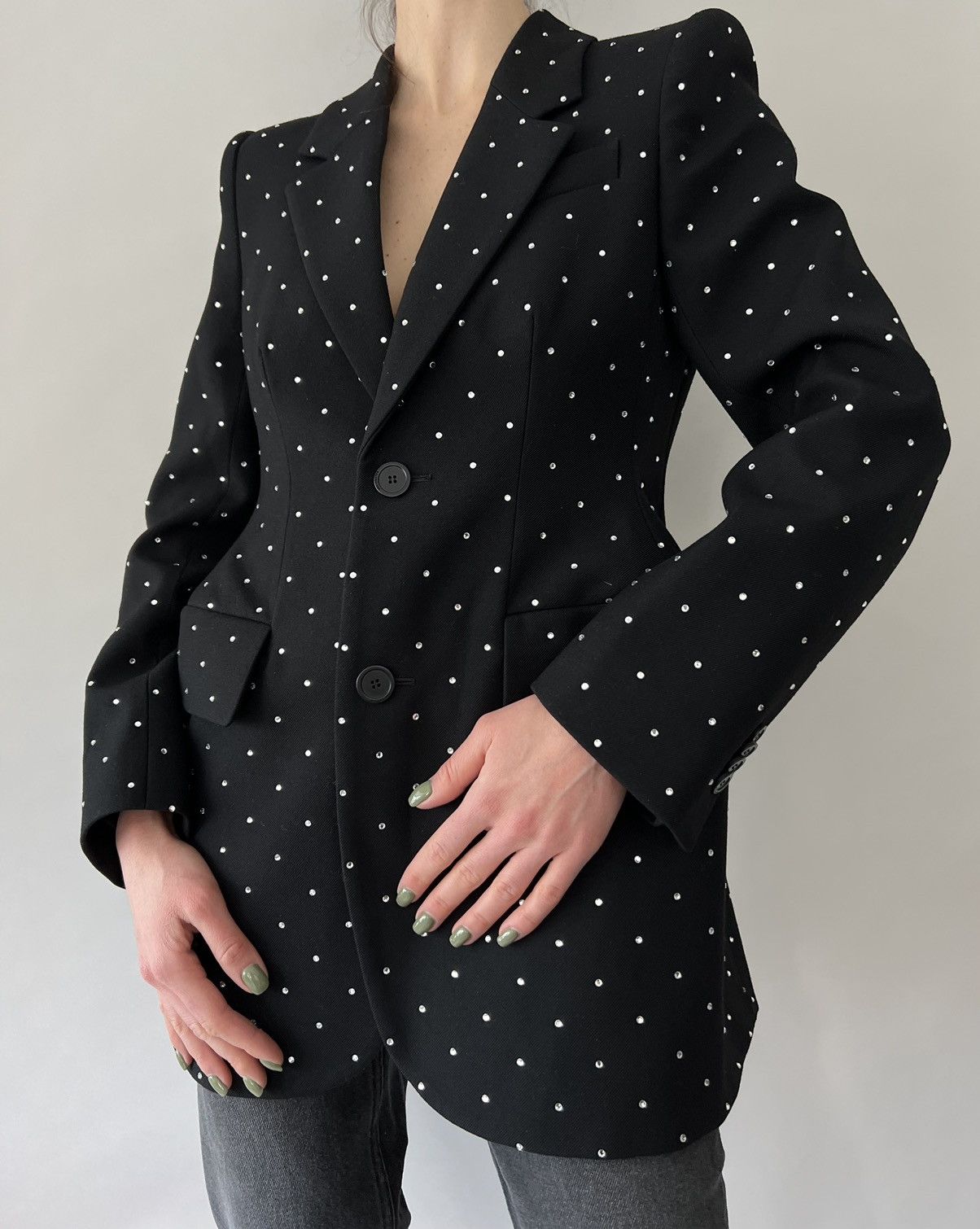 Balenciaga $3.7K Balenciaga Hourglass Wool Blazer with crystals Size XS / US 0-2 / IT 36-38 - 10 Thumbnail