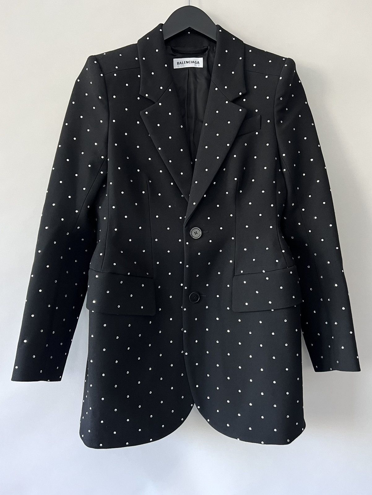 Balenciaga $3.7K Balenciaga Hourglass Wool Blazer with crystals Size XS / US 0-2 / IT 36-38 - 2 Thumbnail