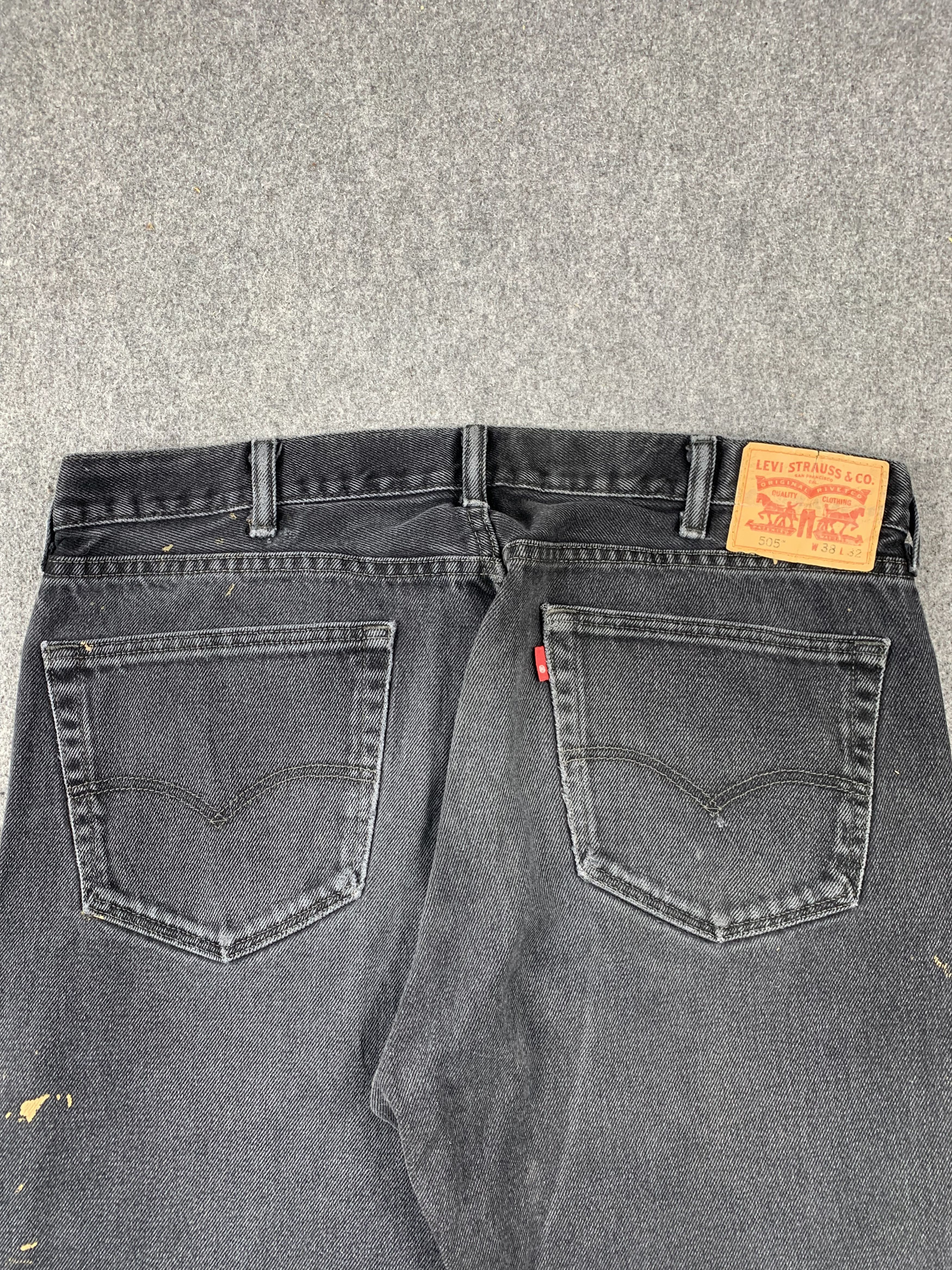 Levi's Vintage Levis 505 Faded Black Jeans DP2103 Size US 38 / EU 54 - 4 Thumbnail