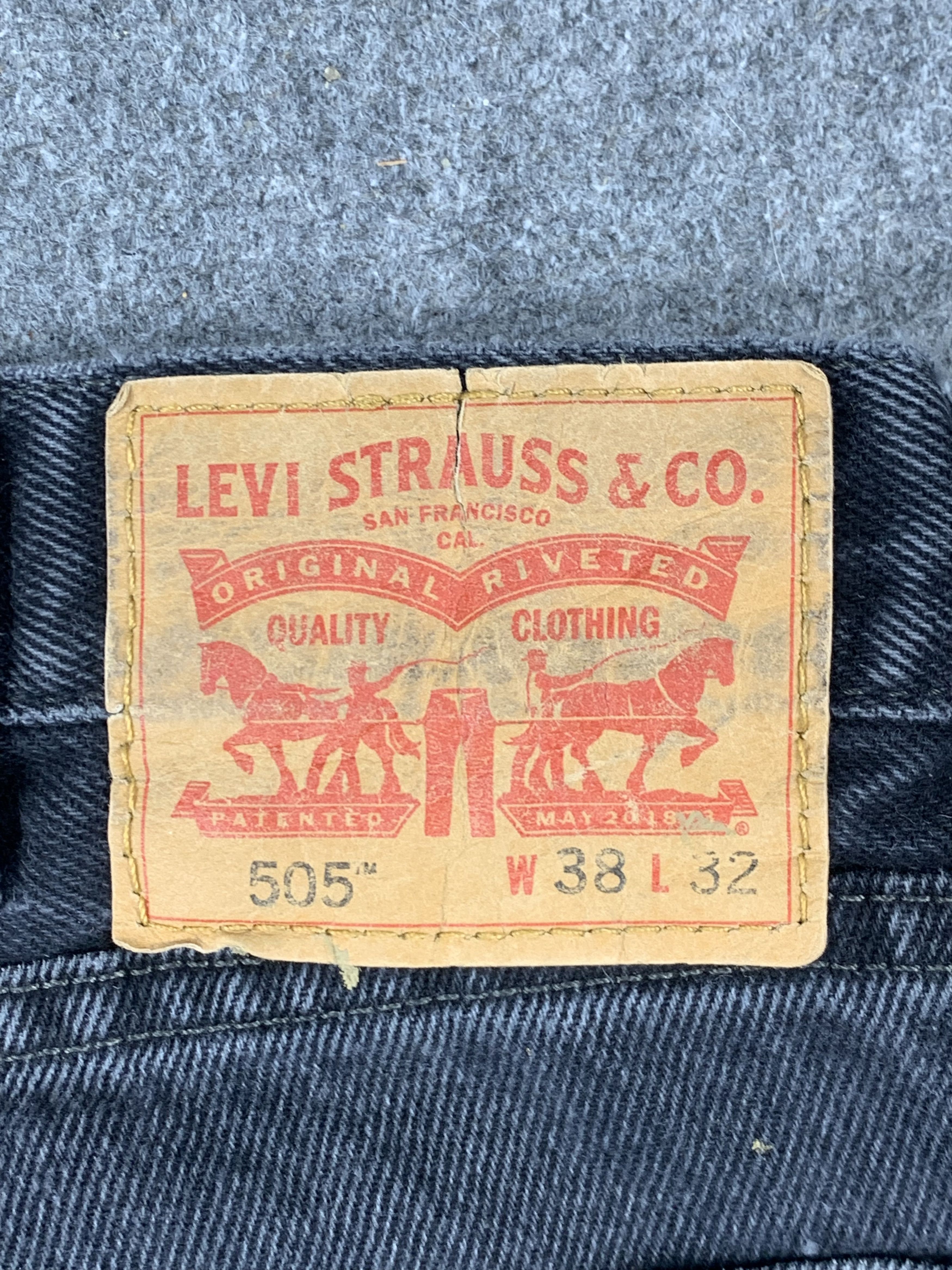 Levi's Vintage Levis 505 Faded Black Jeans DP2103 Size US 38 / EU 54 - 5 Thumbnail