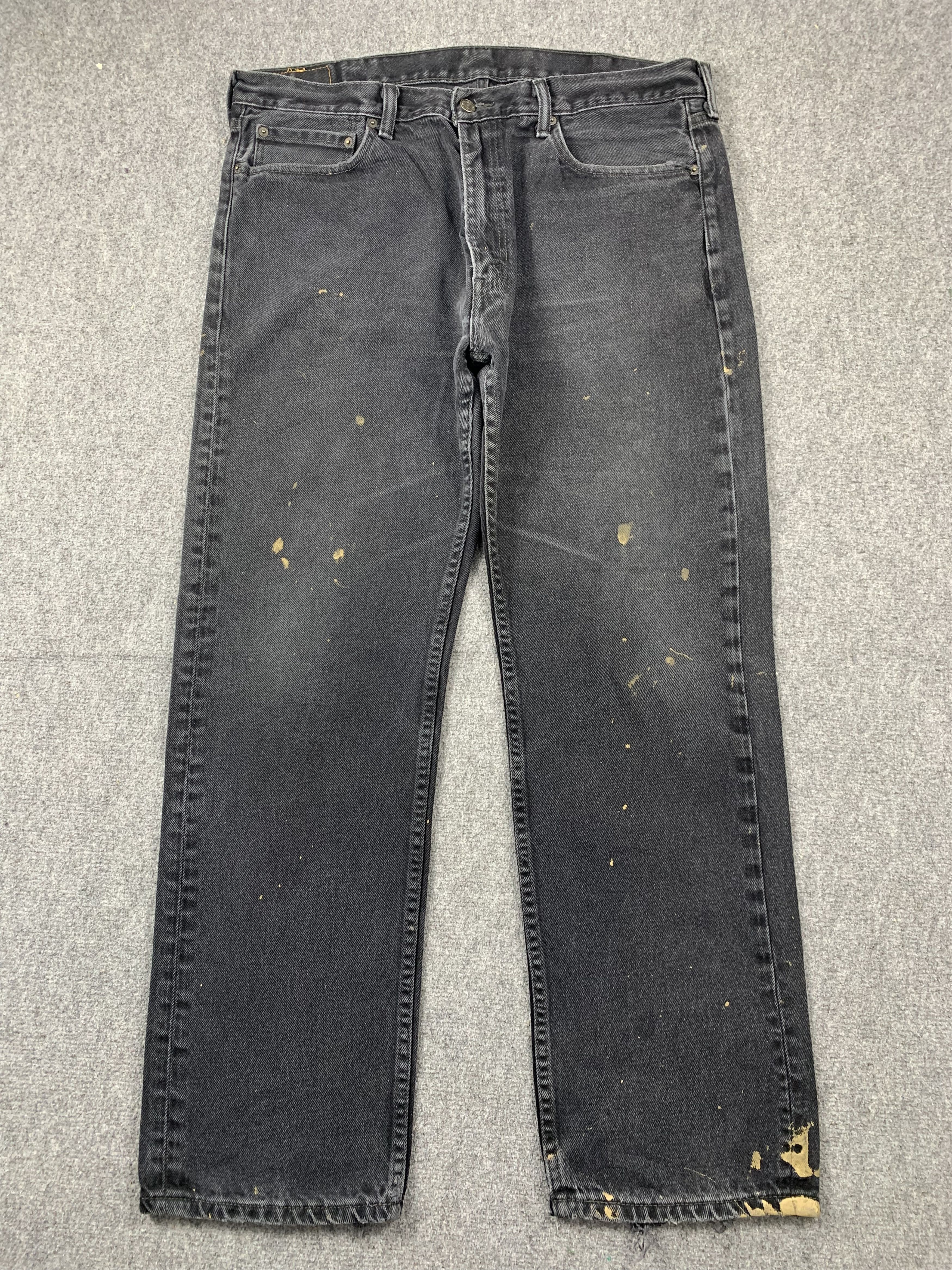 image of Levis 505 Faded Black Jeans, Men's (Size 38)
